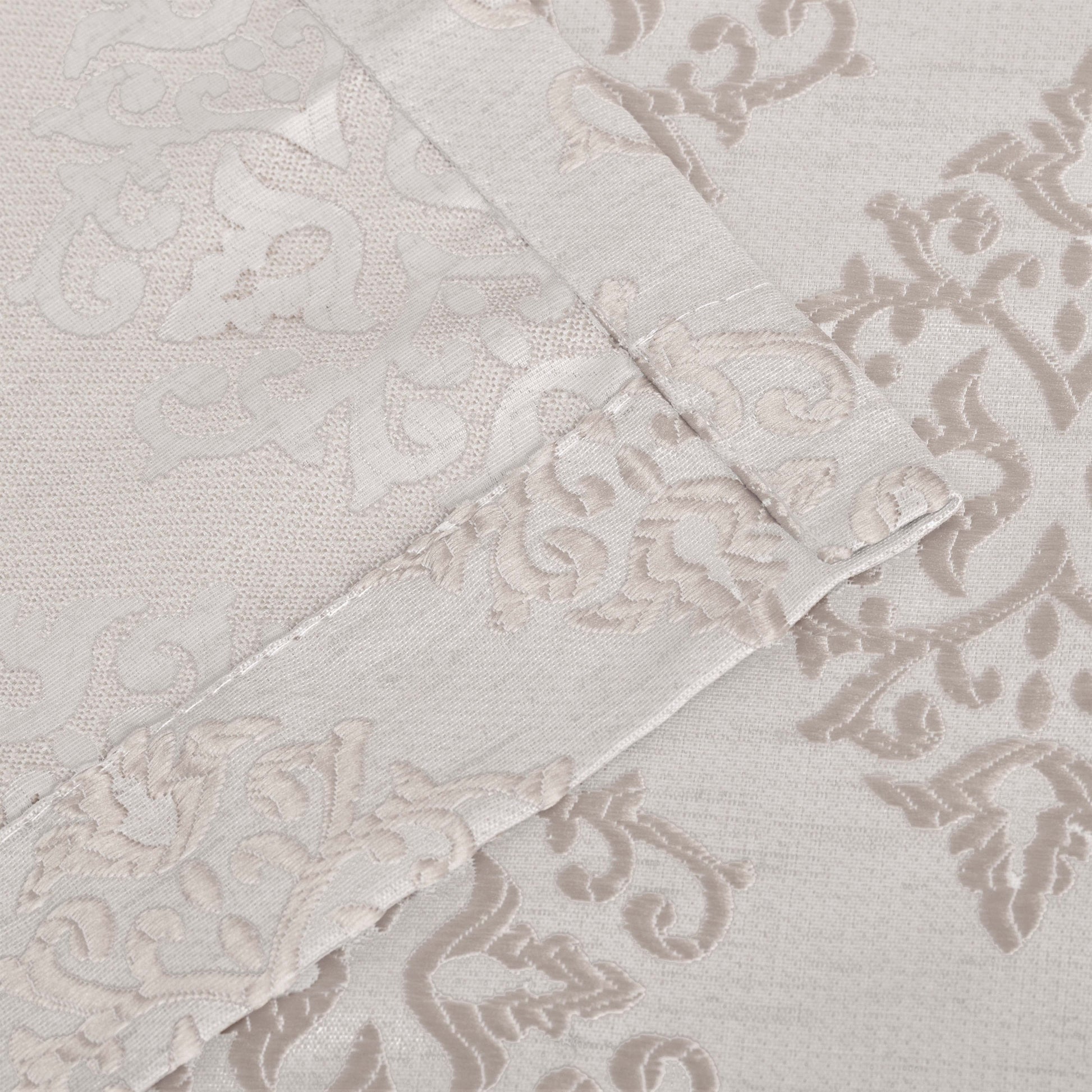 Venetian Damask Jacquard Curtain Panels, Set of 2 - Ivory