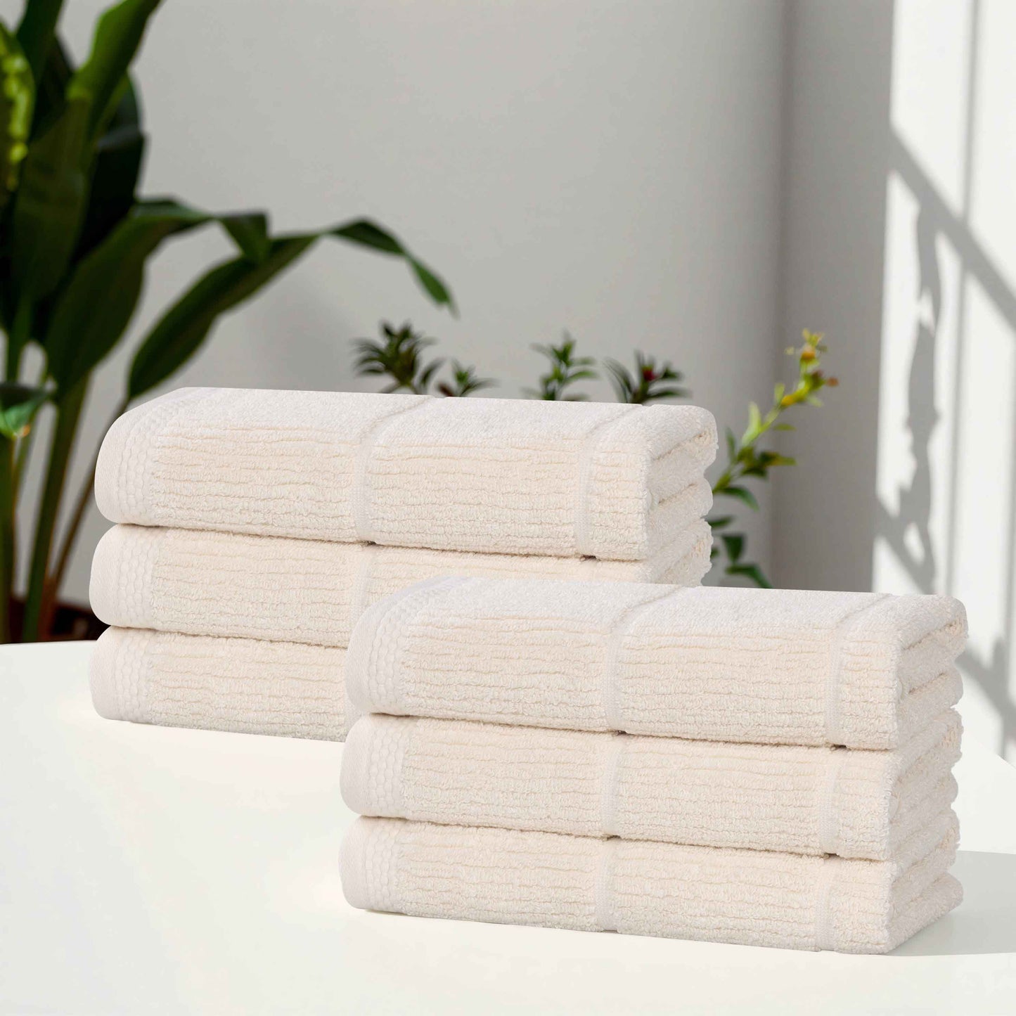 Milo Smart Twist Cotton Medium Weight Solid Hand Towels, Set of 6