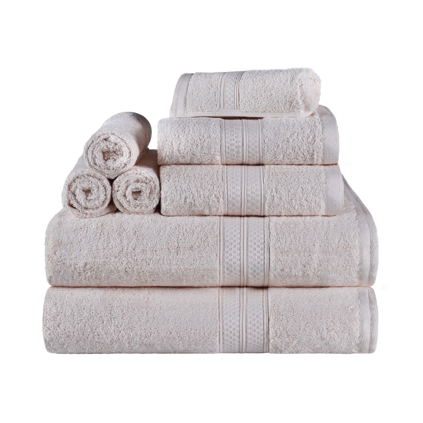 Ultra-Soft Rayon from Bamboo Cotton Blend 8 Piece Towel Set - Ivory