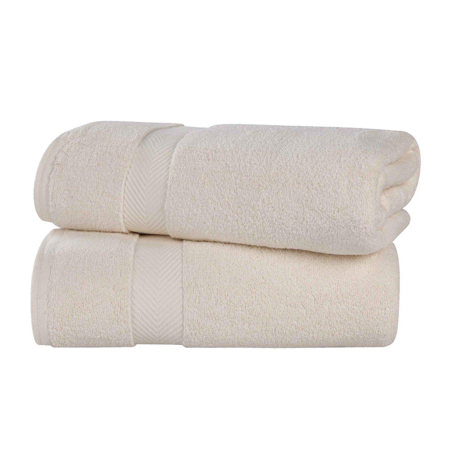 Zero-Twist Smart-Dry Combed Cotton 2 Piece Bath Sheet Set - Ivory