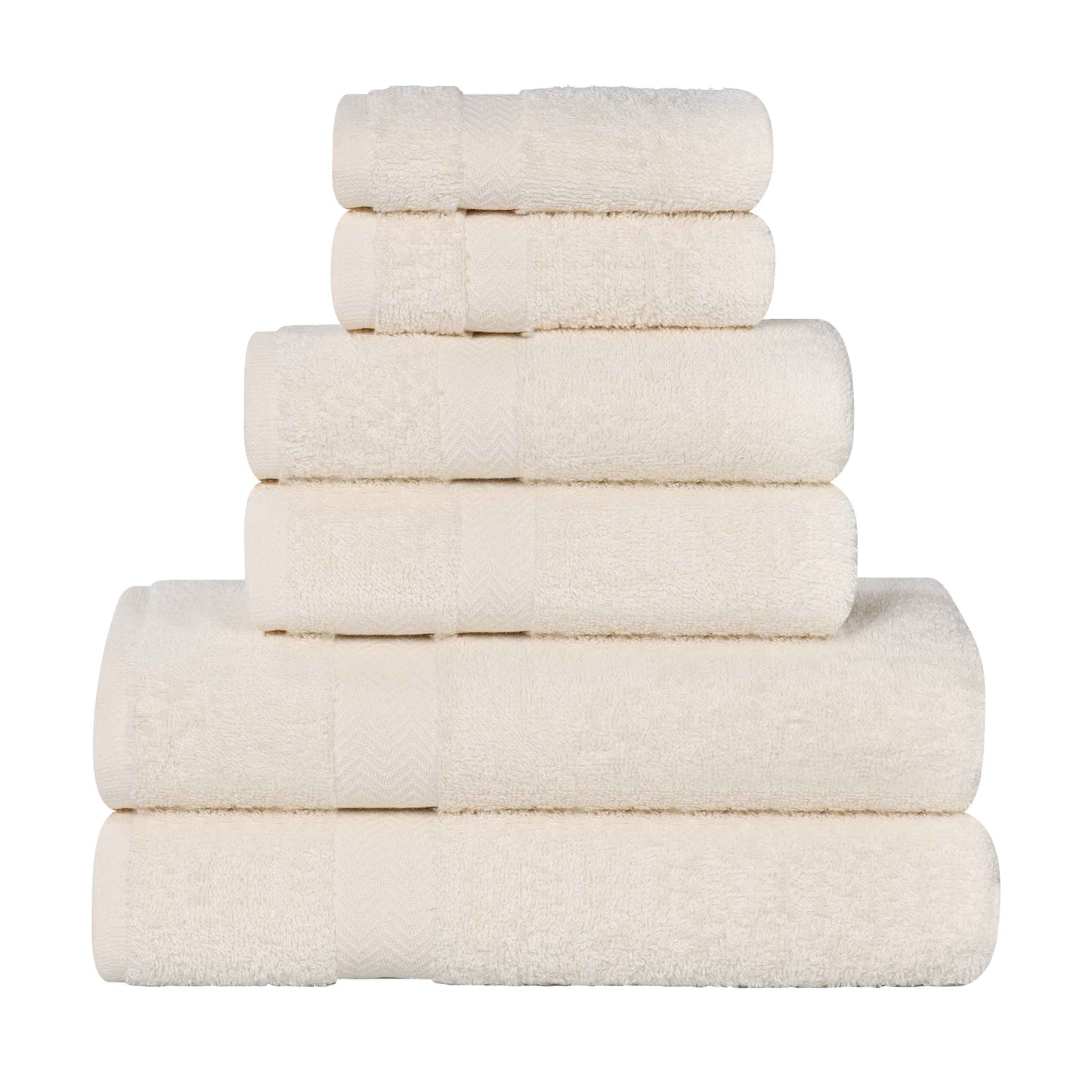 6 Piece Cotton Eco-Friendly Soft Absorbent Towel Set