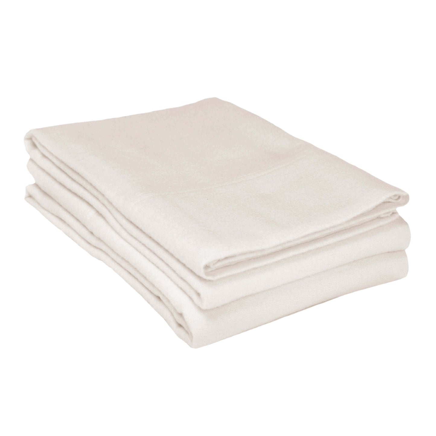 Cotton Flannel 2 Piece Pillowcase Set - Ivory