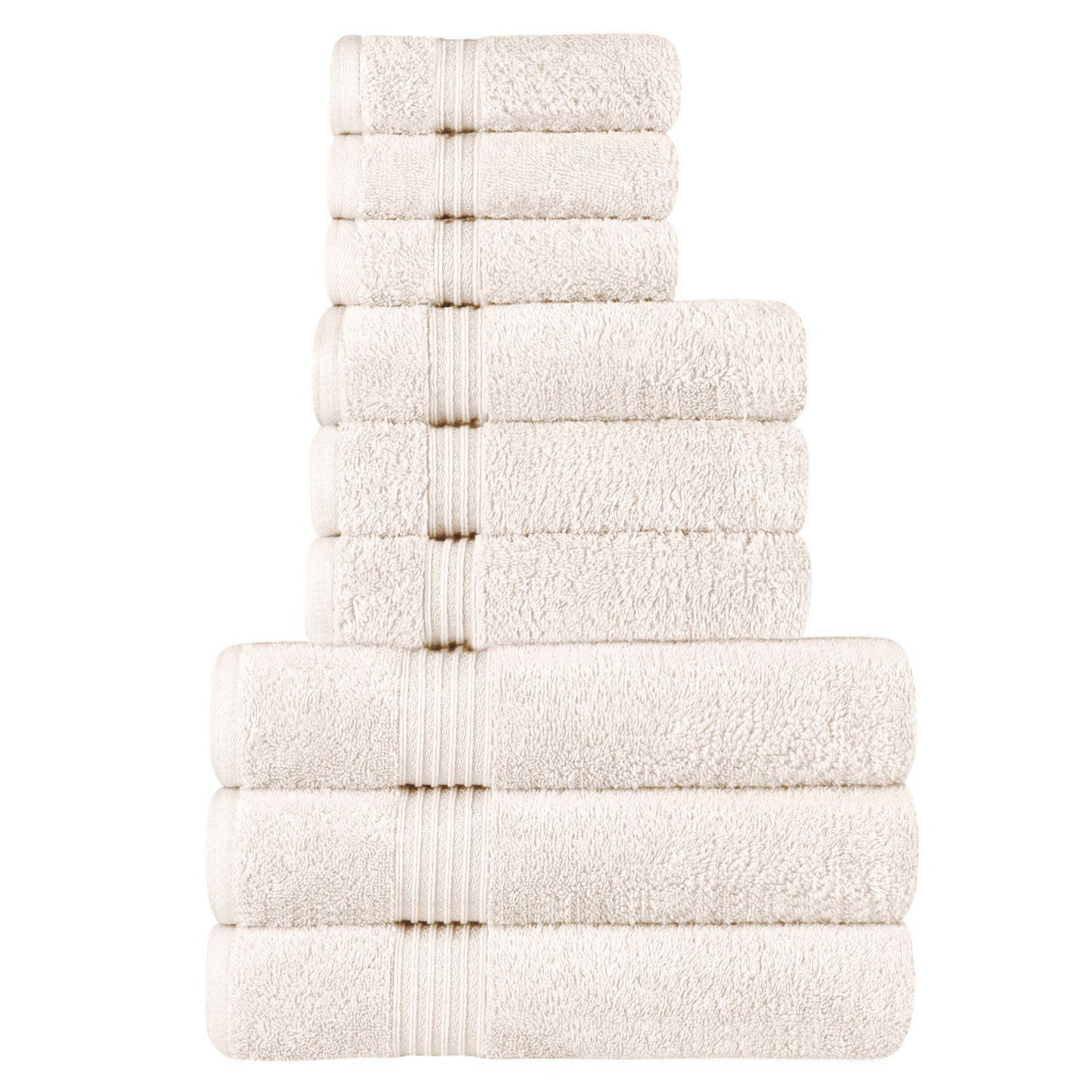 Heritage Egyptian Cotton Plush Absorbent Luxury 9 Piece Towel Set