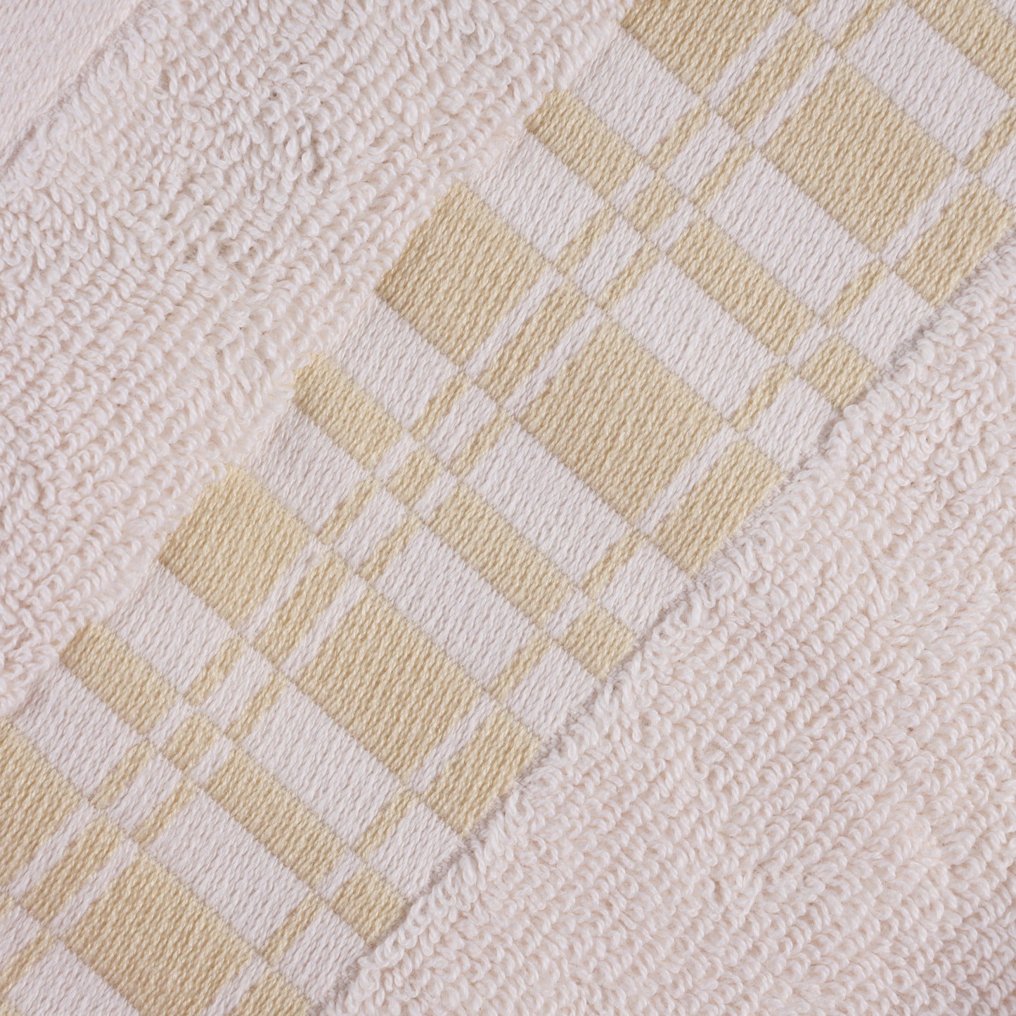Larissa Cotton Geometric Border Bath Towel Set of 4 - Ivory