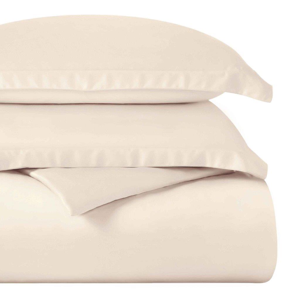 Egyptian Cotton 400 Thread Count Solid Duvet Cover Set - Ivory