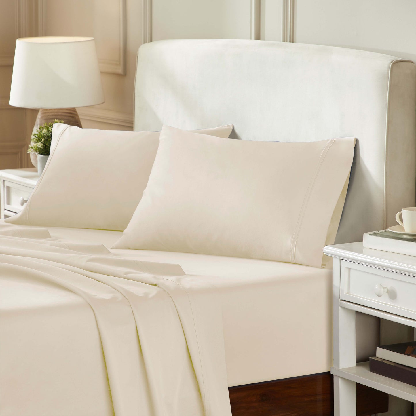 850 Thread Count Cotton Solid Luxury Pillowcases, Set of 2