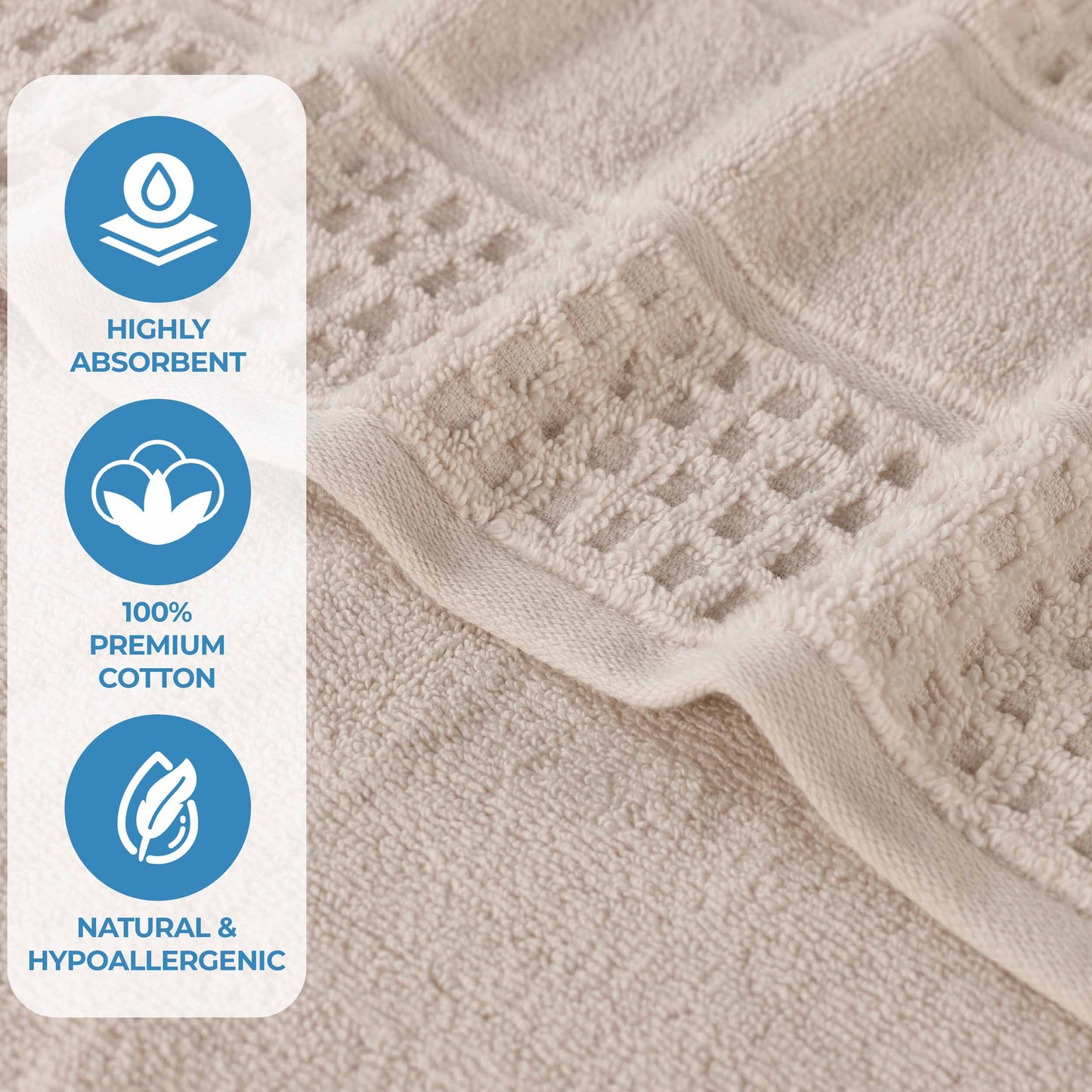 Napa Zero Twist Cotton Solid Waffle Honeycomb 9 Piece Towel Set