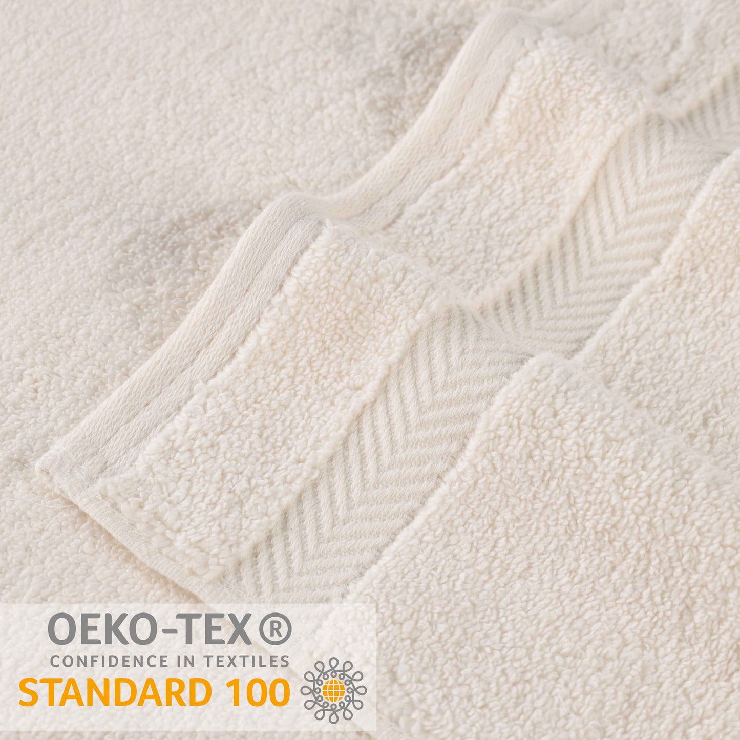 Zero Twist Smart Dry Combed Cotton 2 Piece Bath Towel Set - Ivory