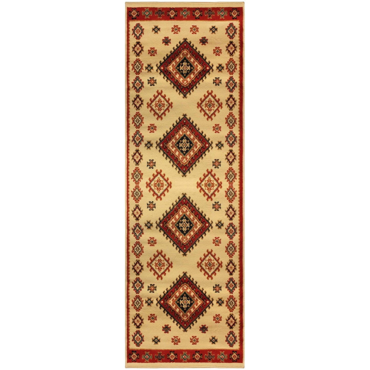 Santa Fe Southwestern Geometric Tribal Indoor Area Rug - Ivory