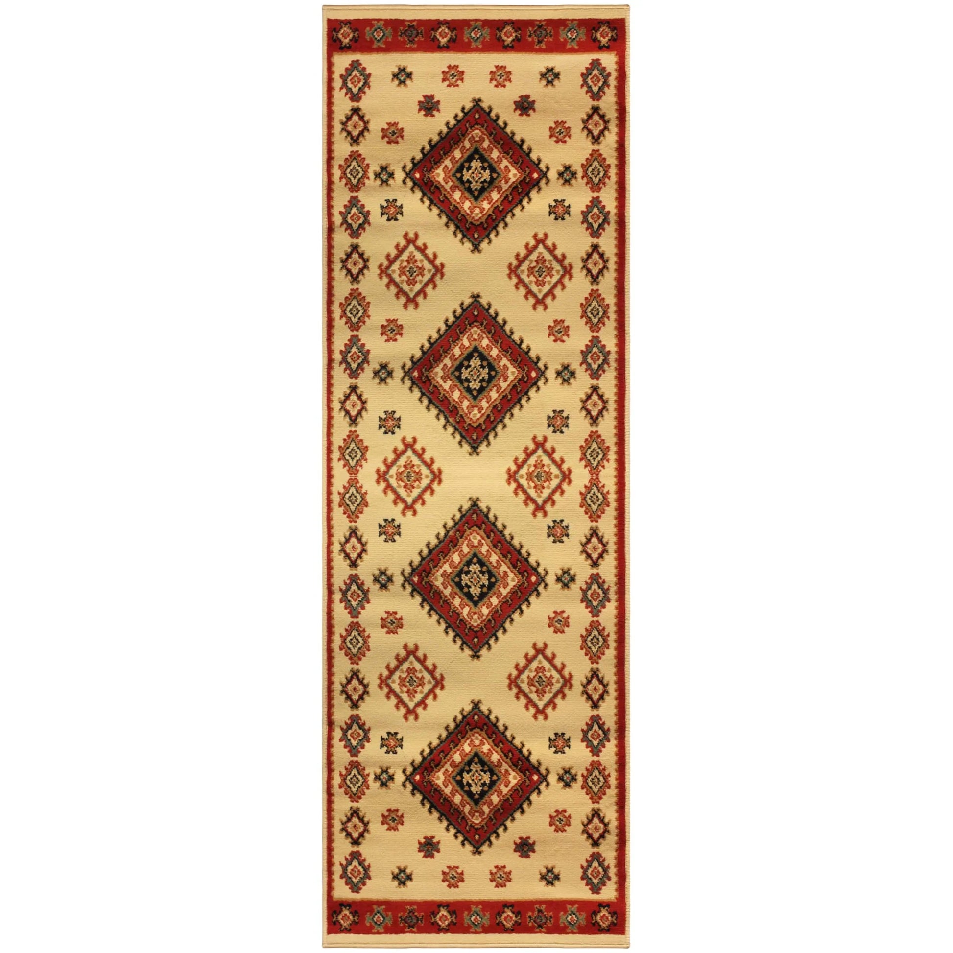 Santa Fe Southwestern Geometric Tribal Indoor Area Rug - Ivory