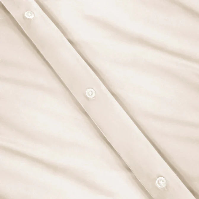 Cotton Percale Modern Traditional Duvet Cover Set - Ivory