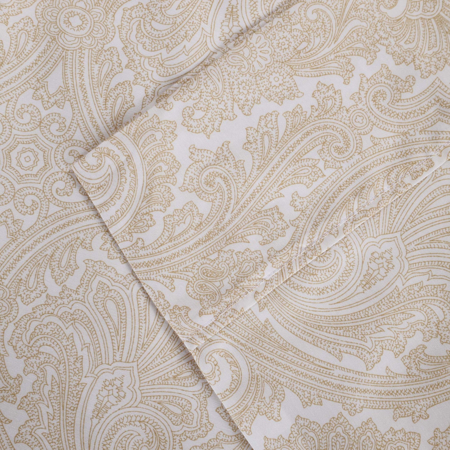 Italian Paisley 600 Thread Count Cotton Blend Deep Pocket Sheet Set - Ivory