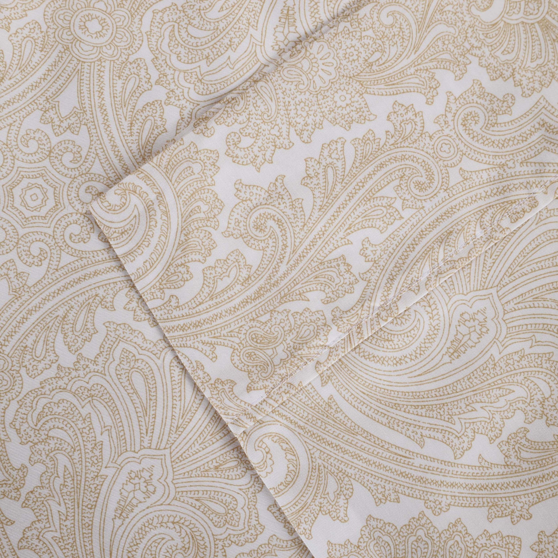 Italian Paisley 600 Thread Count Cotton Blend Deep Pocket Sheet Set - Ivory