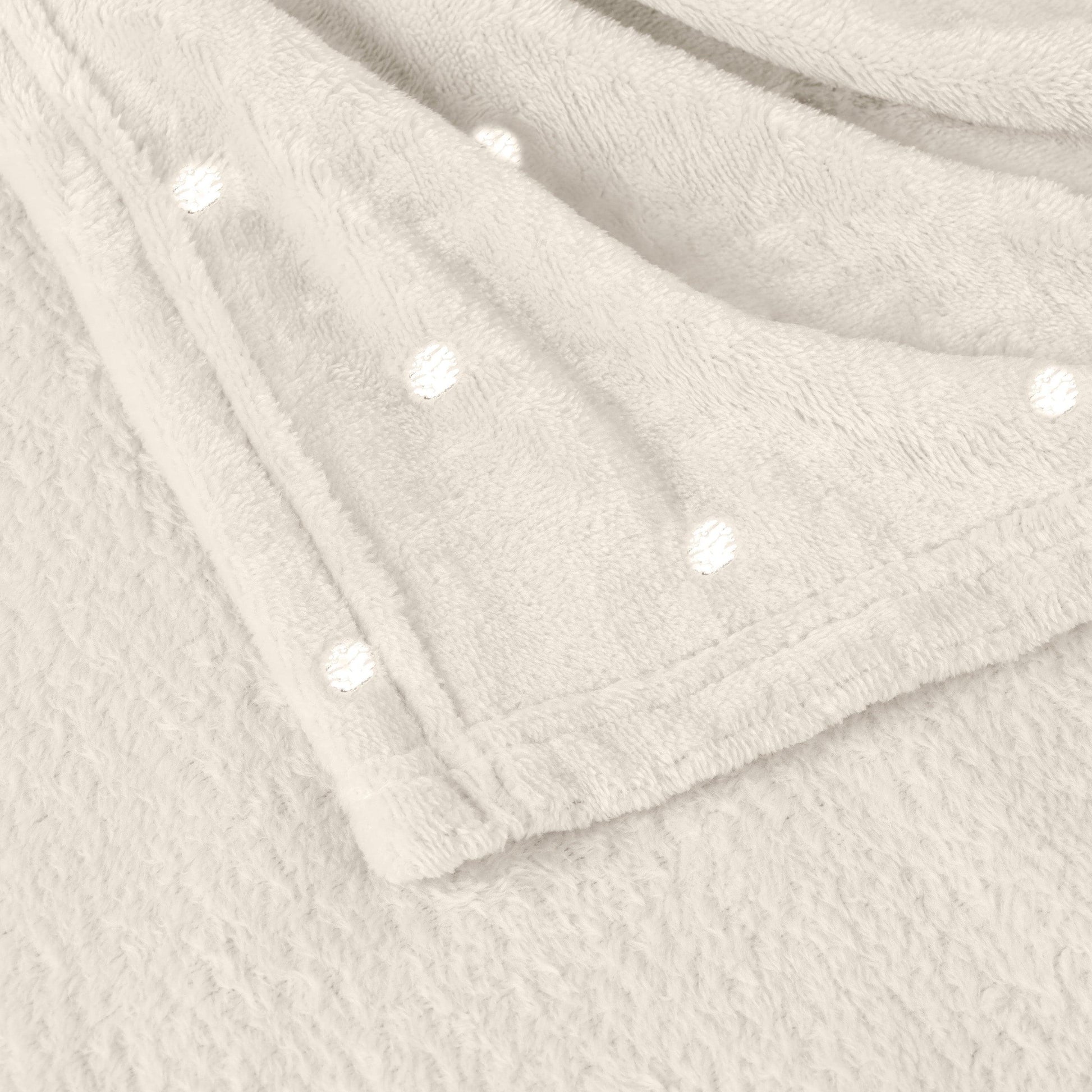 Fleece Plush Medium Weight Fluffy Soft Decorative Blanket Or Throw - Ivory