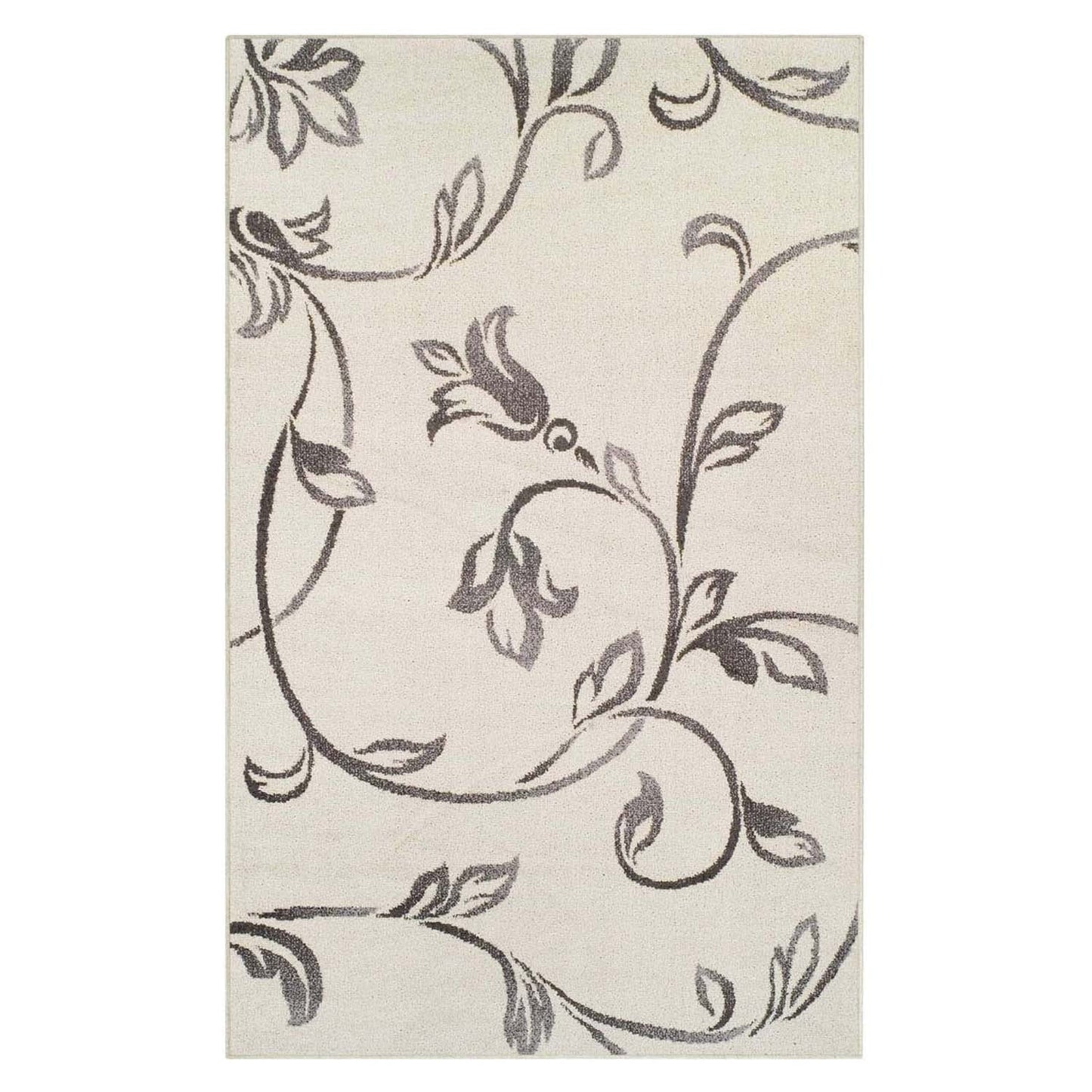 Vine Modern Floral Filigree Pattern Area Rug or Runner Rug