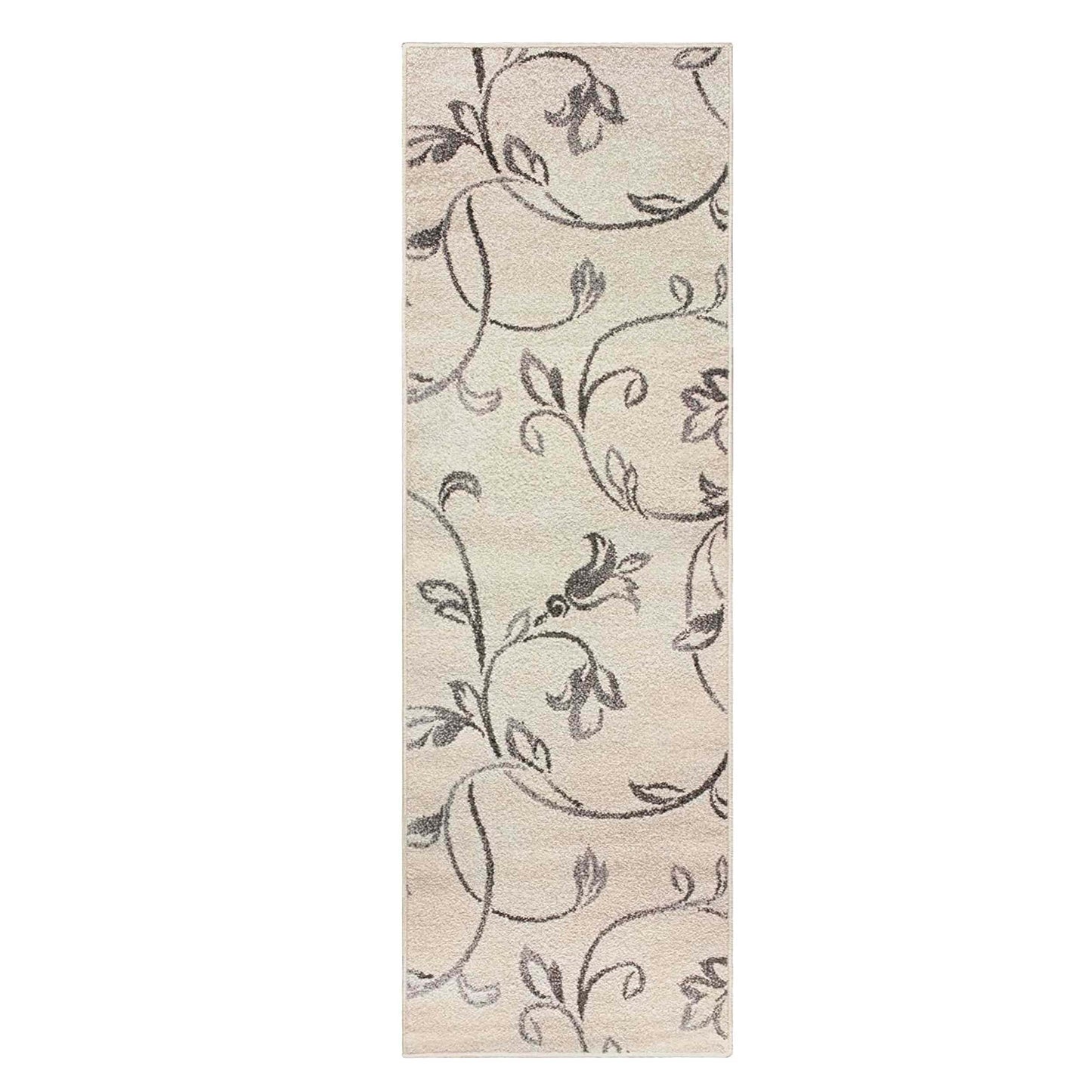 Vine Modern Floral Filigree Pattern Area Rug or Runner Rug