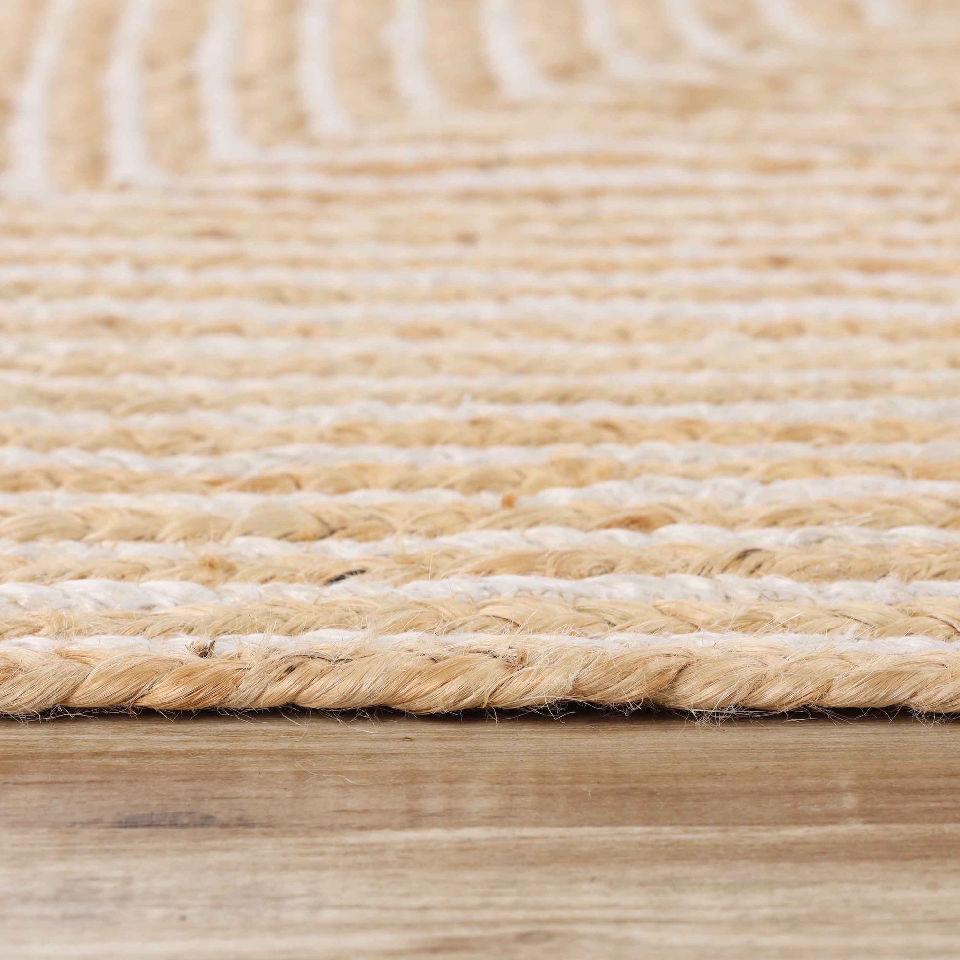 Braided Jute Reversible Round Indoor Outdoor Area Rug - Ivory