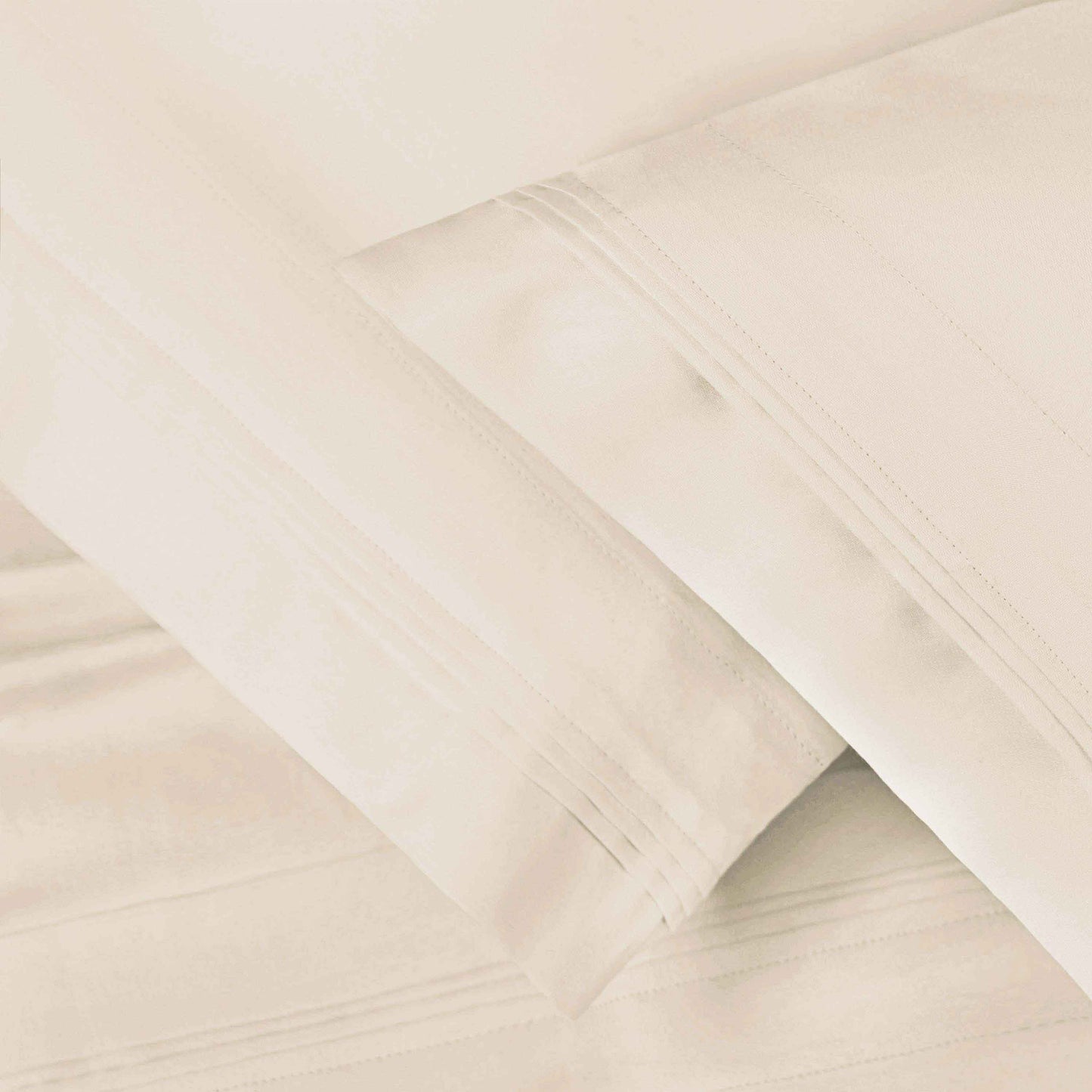 Premium 650 Thread Count Egyptian Cotton Solid Pillowcase Set - Ivory
