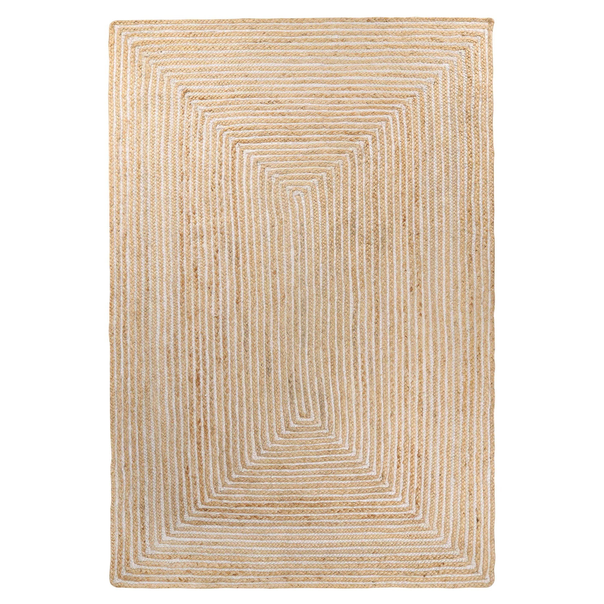 Braided Jute Reversible Round Indoor Outdoor Area Rug - Ivory