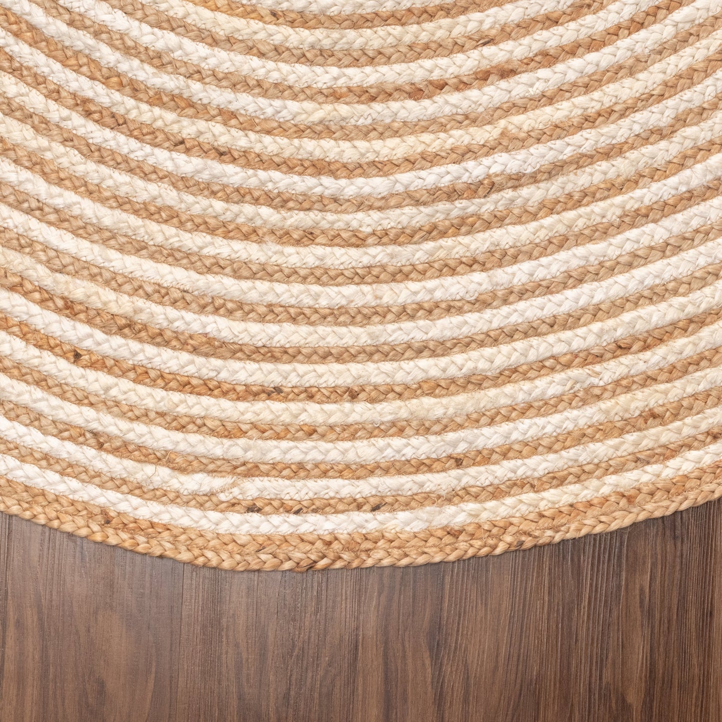 Braided Jute Reversible Round Indoor Outdoor Area Rug - Ivory
