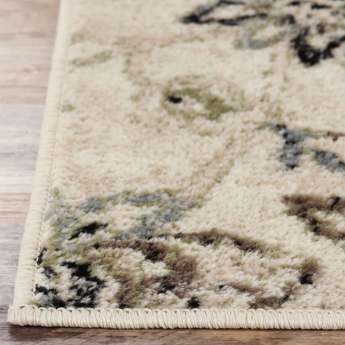 Jacobean Floral Modern Farmhouse Indoor Area Rug or Runner Rug - Cream
