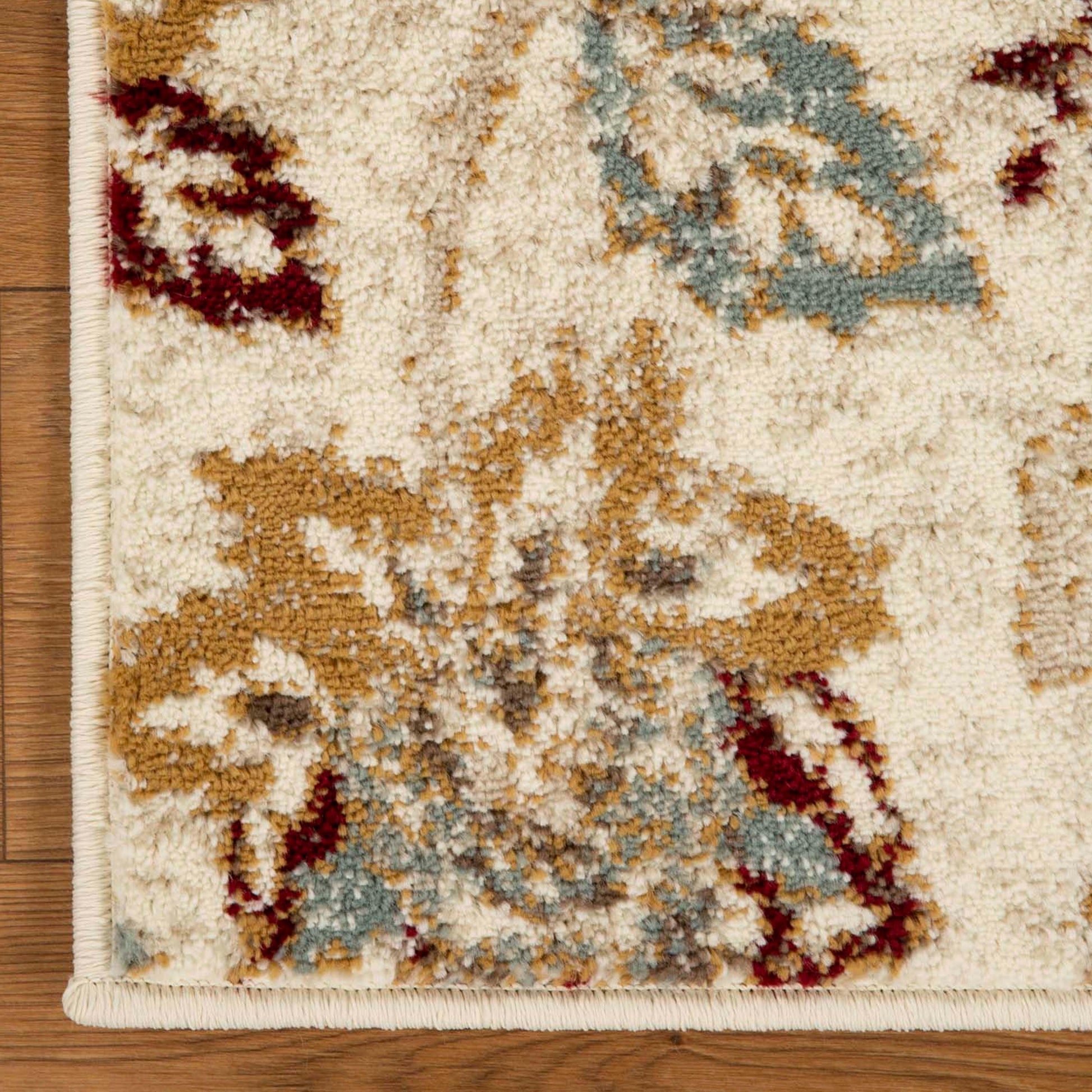 Jacobean Floral Modern Farmhouse Indoor Area Rug or Runner Rug - Stone