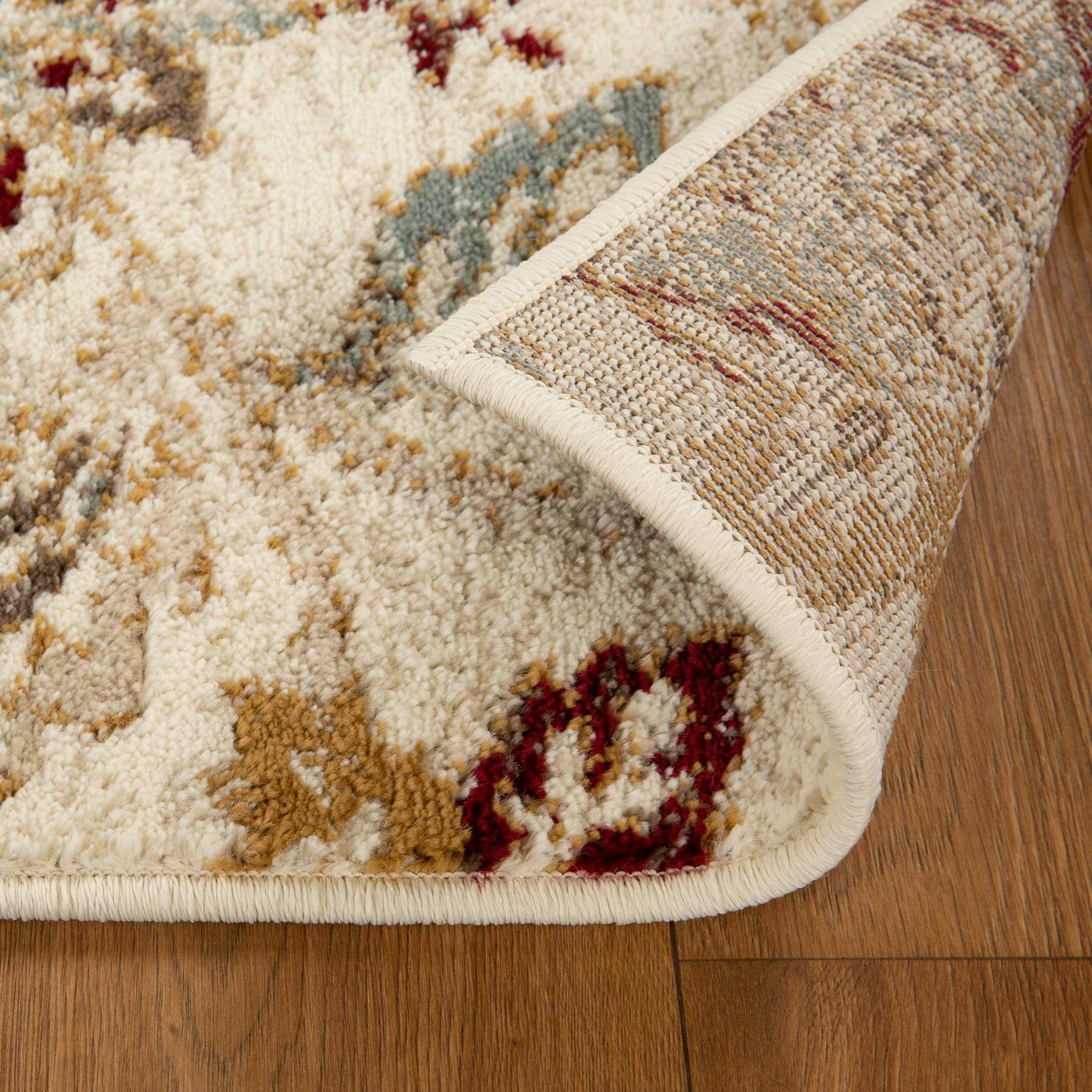 Jacobean Floral Modern Farmhouse Indoor Area Rug or Runner Rug - Stone