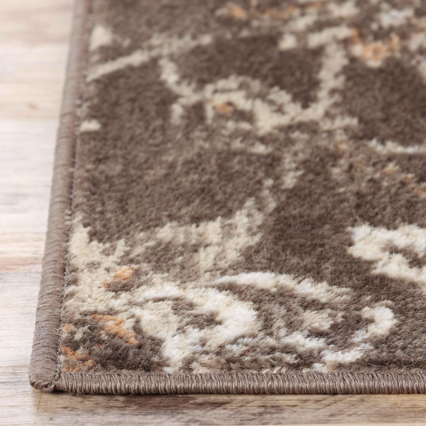 Jacobean Floral Modern Farmhouse Indoor Area Rug or Runner Rug - Taupe
