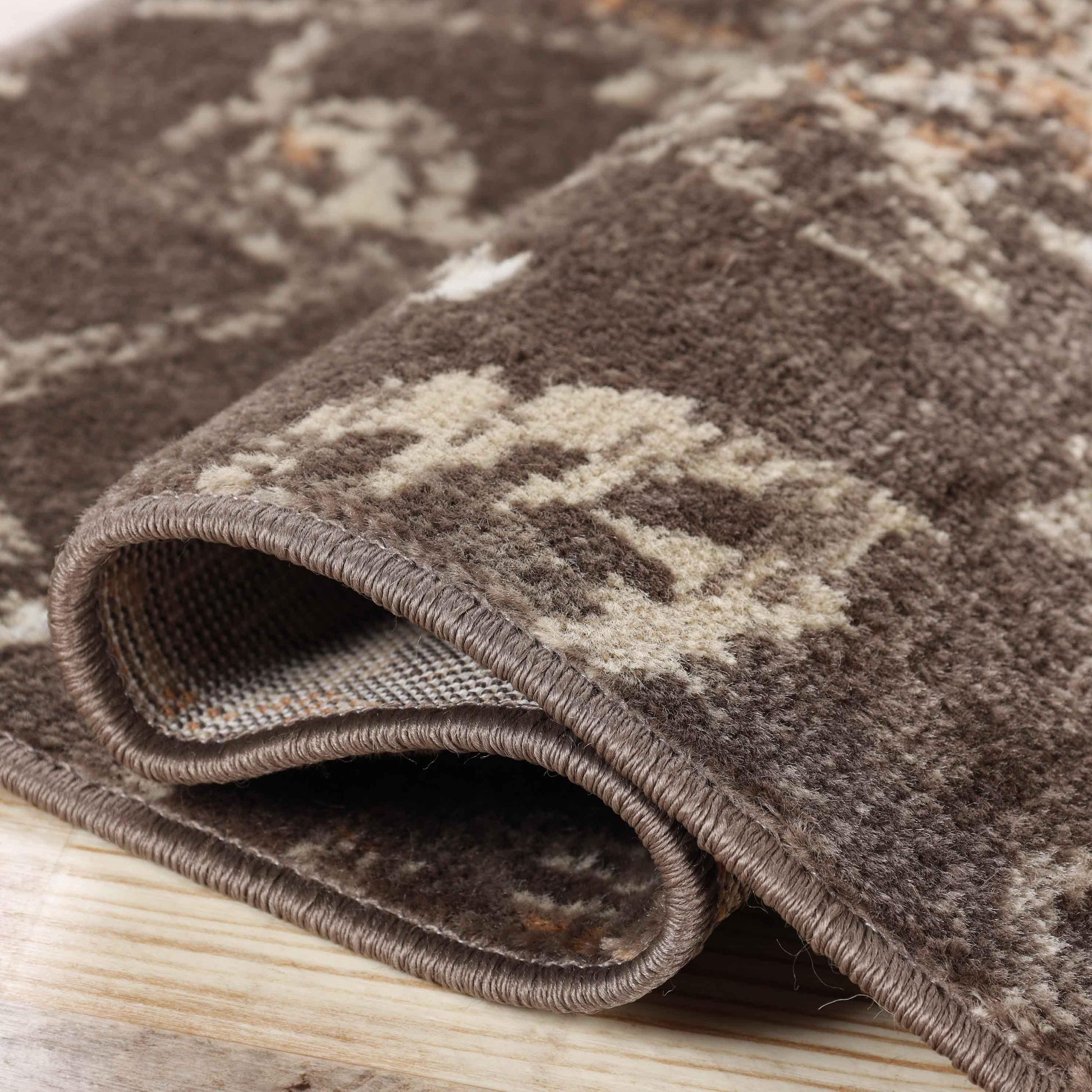 Jacobean Floral Modern Farmhouse Indoor Area Rug or Runner Rug - Taupe