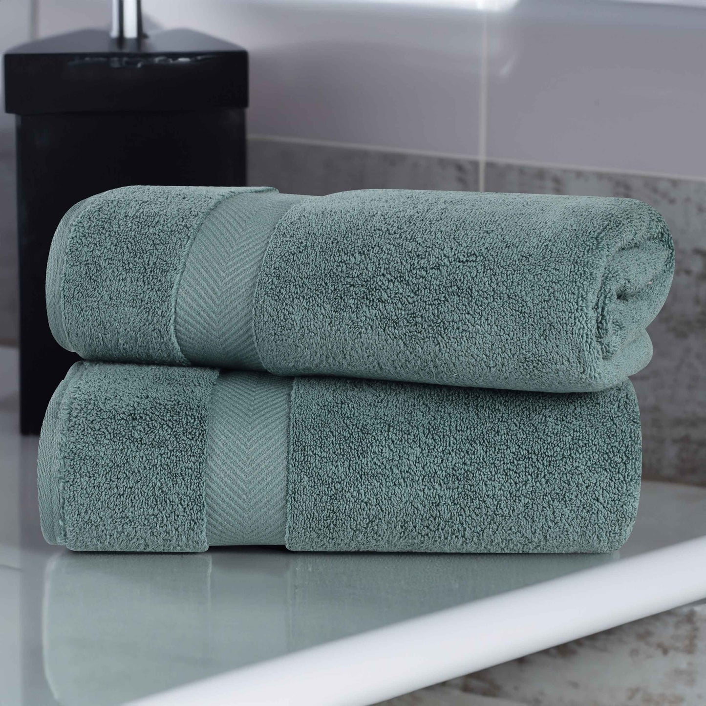 Zero-Twist Smart-Dry Combed Cotton 2 Piece Bath Sheet Set - Jade