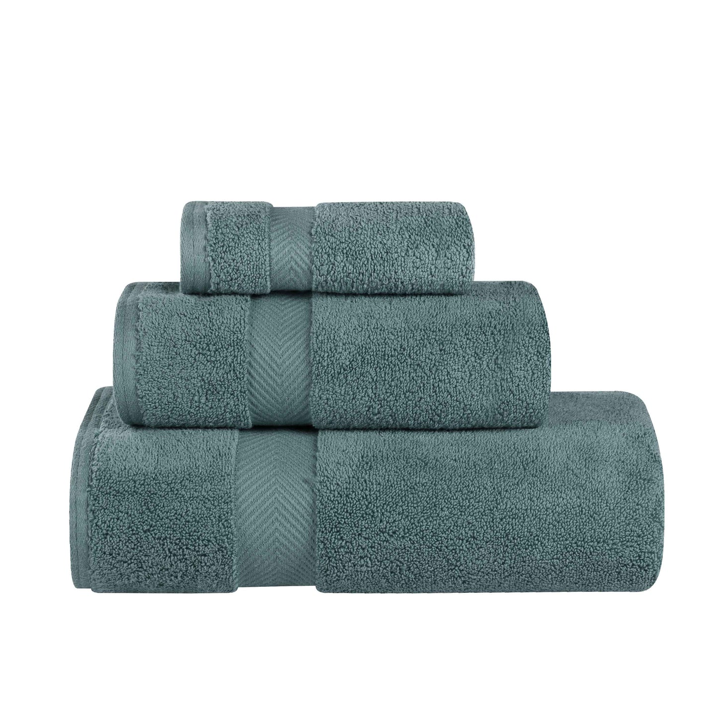 Zero-Twist Smart-Dry Combed Cotton 3 Piece Towel Set - Jade