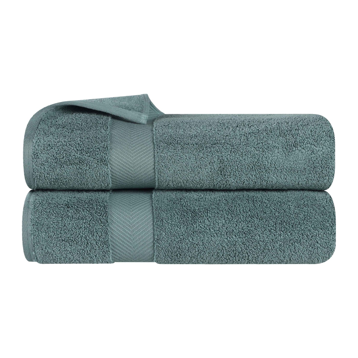 Zero Twist Smart Dry Combed Cotton 2 Piece Bath Towel Set - Jade