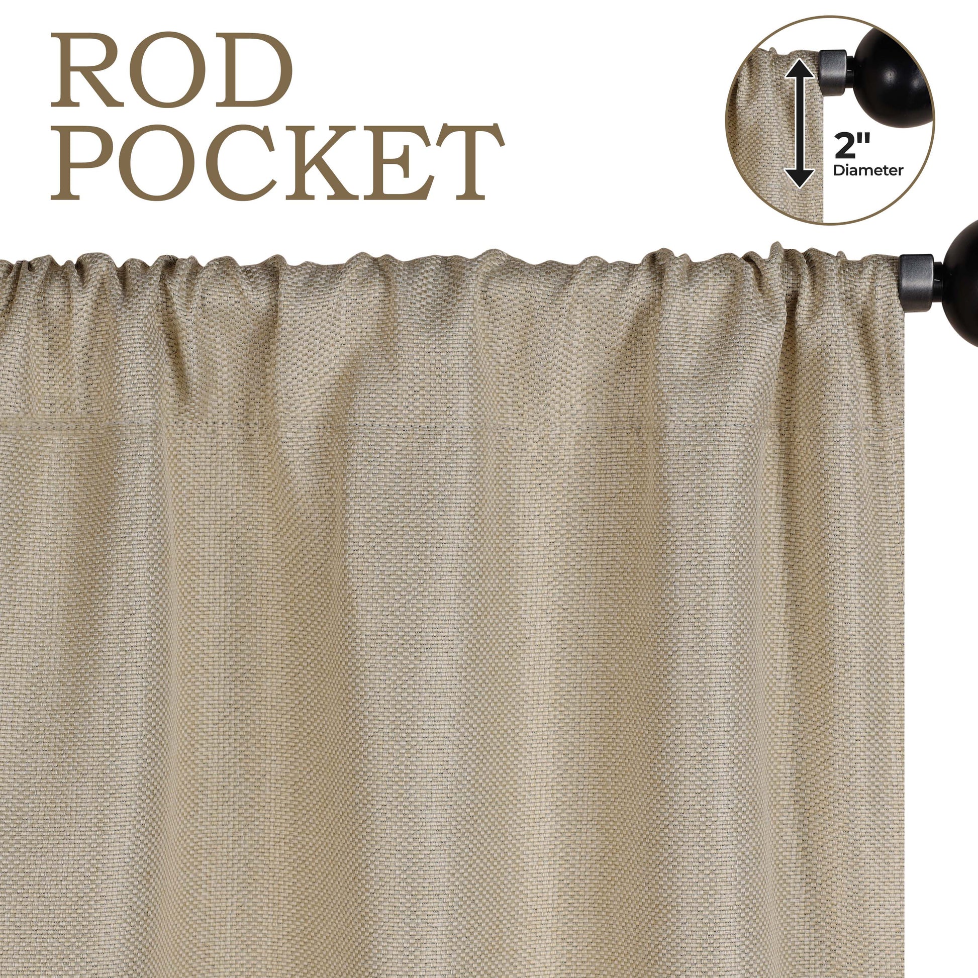 Jaxon Textured Blackout Curtain Set of 2 Panels - Ivory