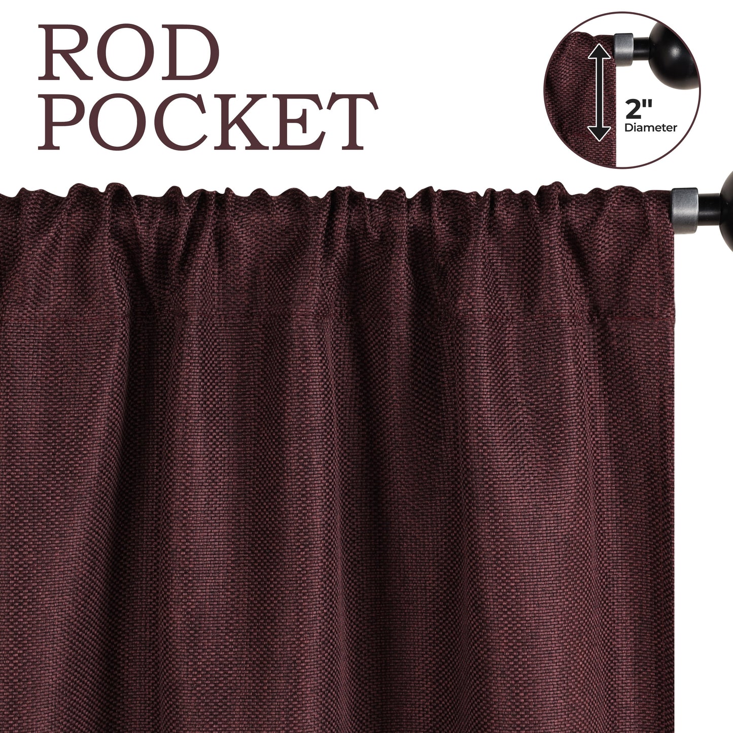 Jaxon Textured Blackout Curtain Set of 2 Panels - Mulberry