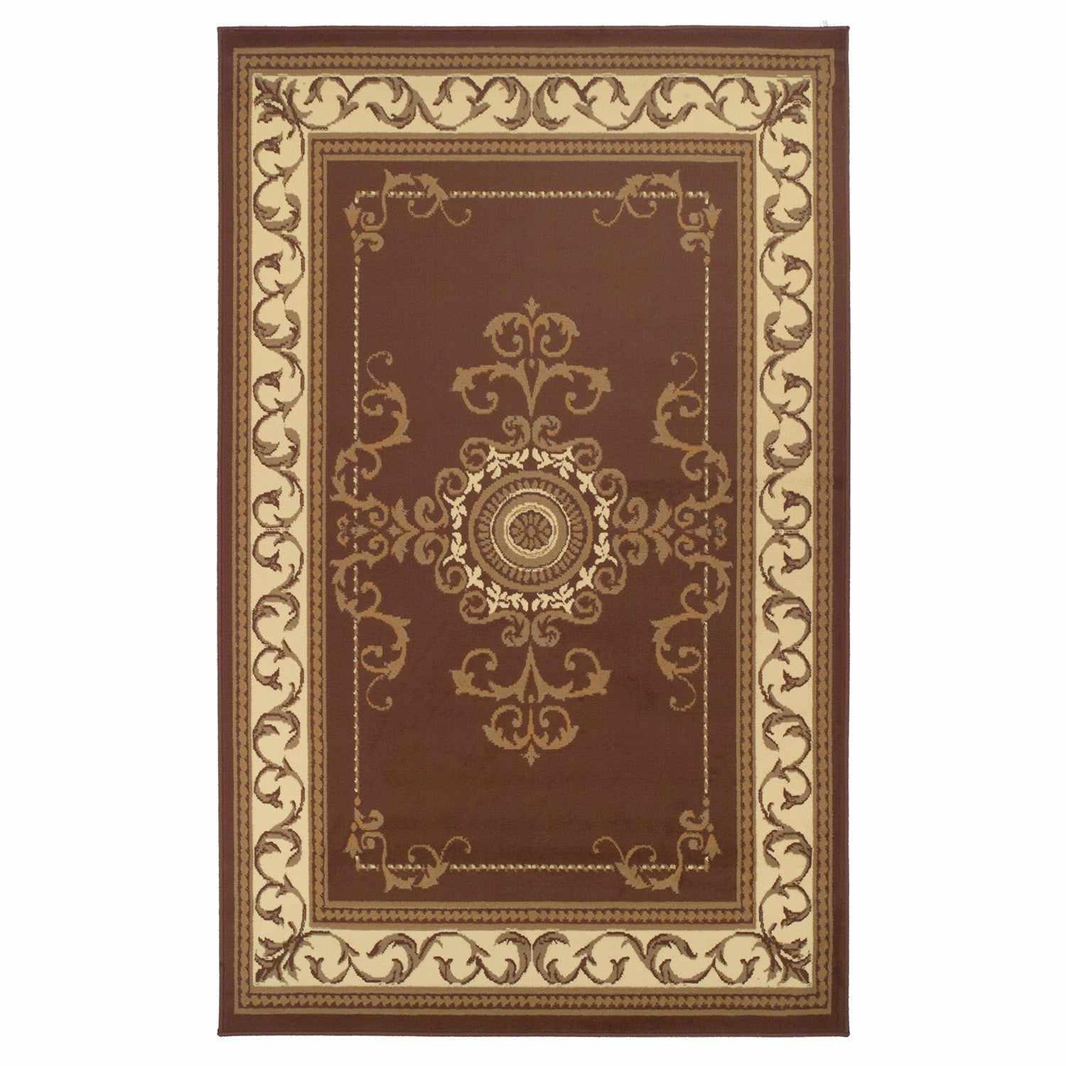 Kensington Medallion and Scroll Area Rug - Toffee