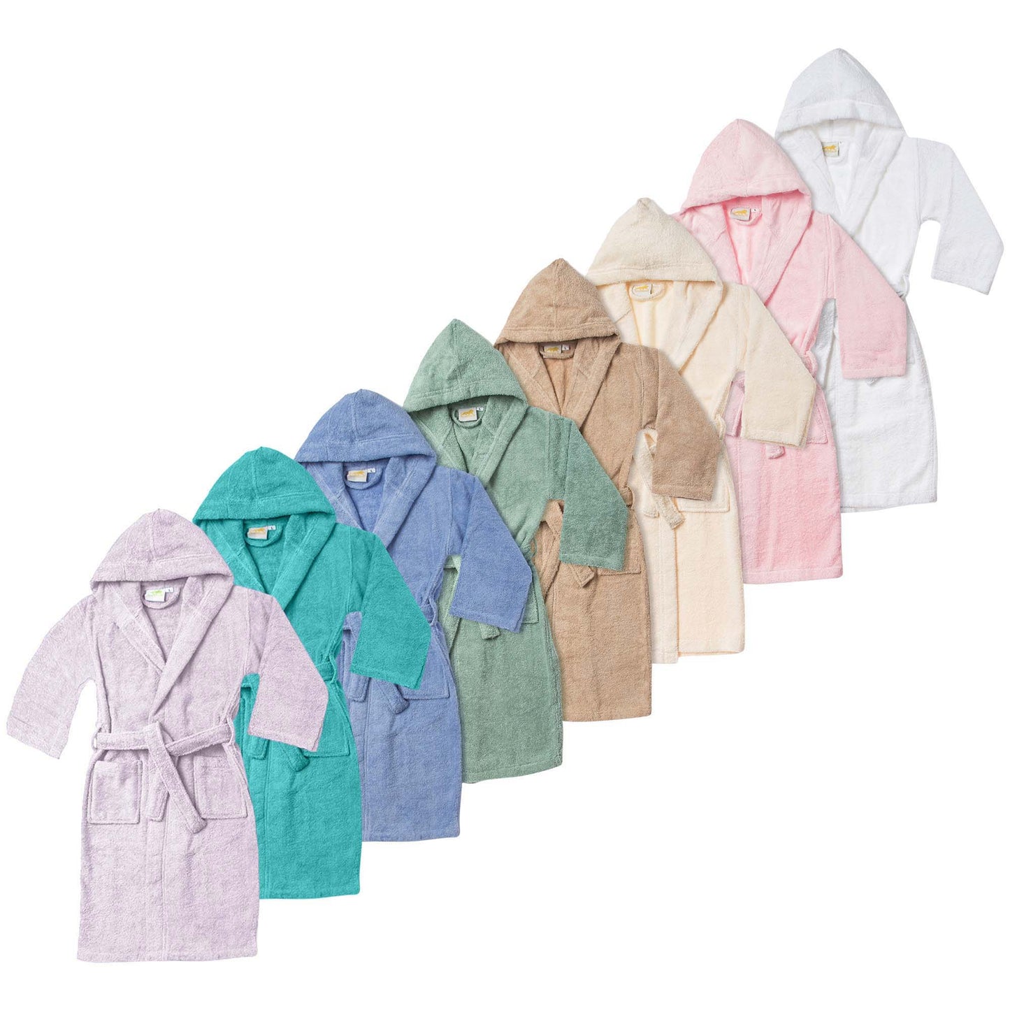 Cotton Ultra-Soft Terry Lightweight Kids Unisex Hooded Bathrobe - Lilac