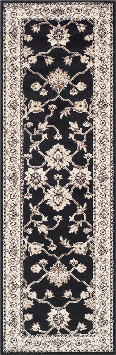 Kingfield Traditional Style Area Rug Or Door Mat or Runner Rug - Black