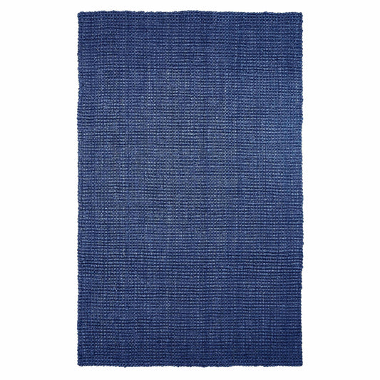Superior Kula Farmhouse Natural Braided Jute Reversible Indoor Area Rug  - Navy Blue