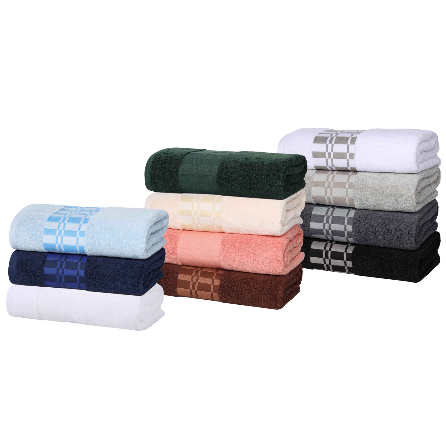 Larissa Cotton Geometric Border 6 Piece Assorted Towel Set