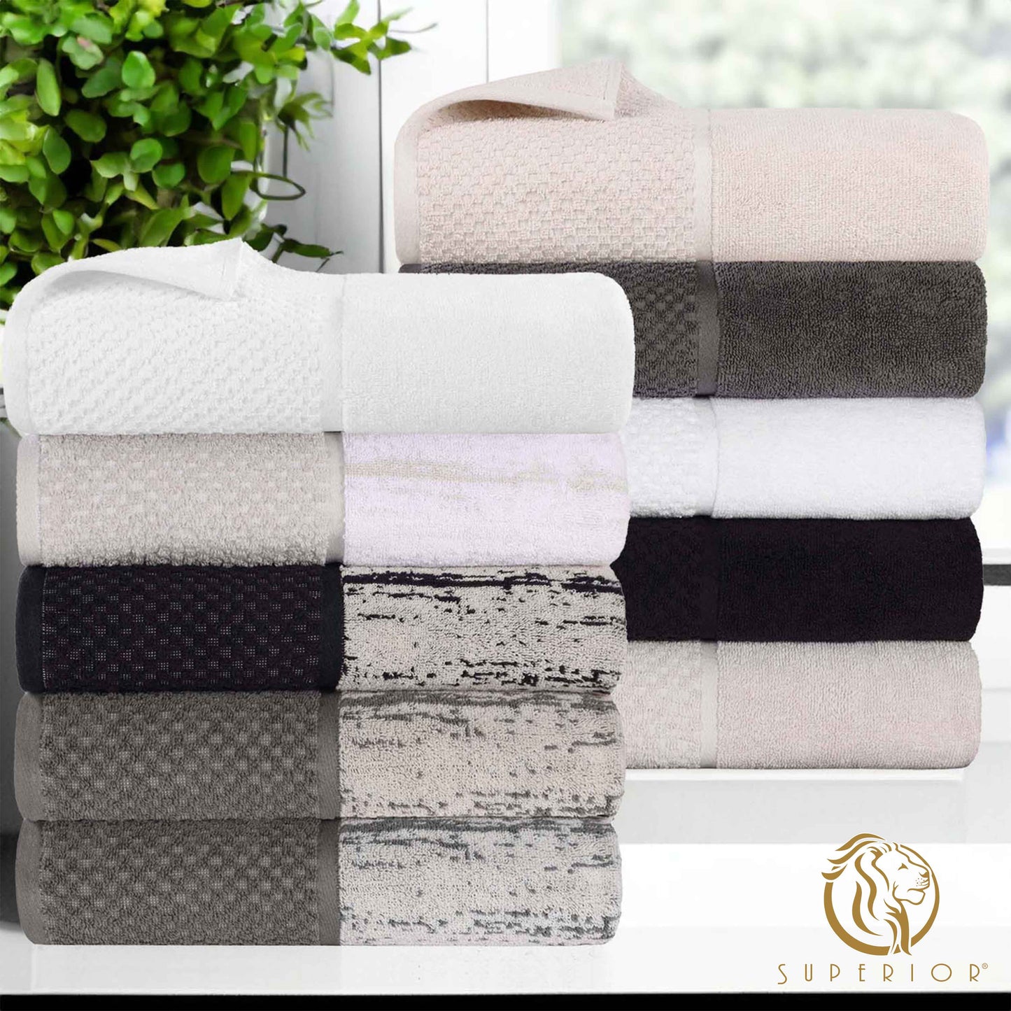 Lodie Cotton Jacquard Solid and Two-Toned Bath Sheet
