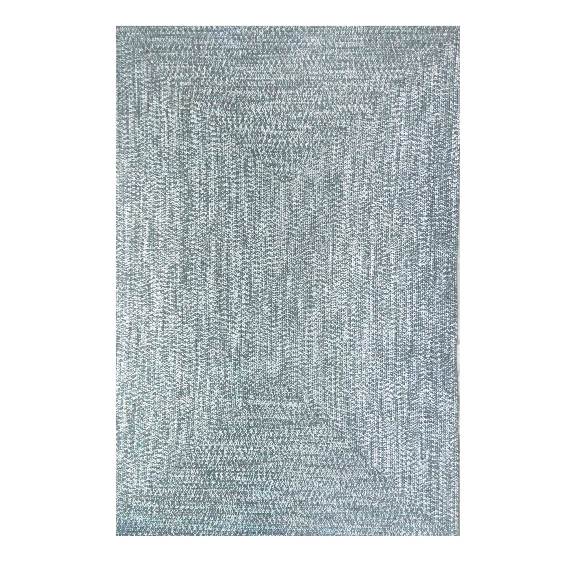 Multi Toned Braided Area Rug Bohemian Indoor Outdoor Rugs - LagoonBreeze-White