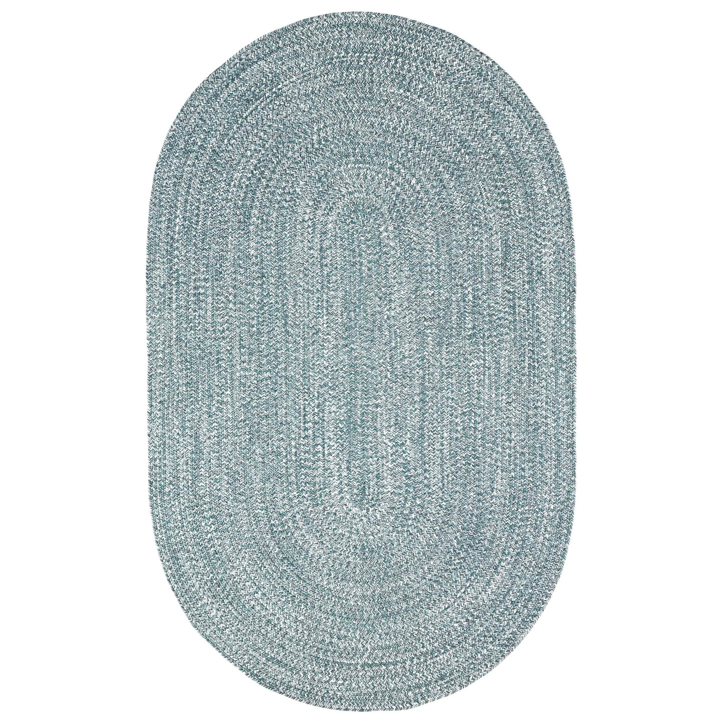 Reversible Braided Eco-Friendly Area Rug Indoor Outdoor Rugs - LagoonBreeze/White