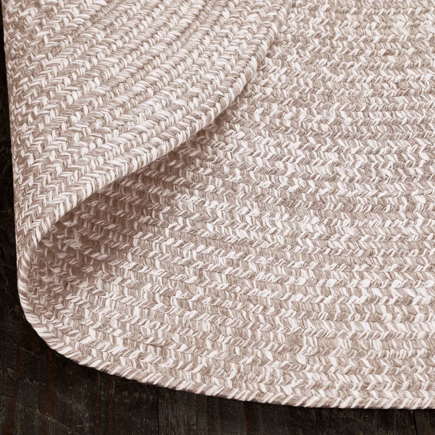 Reversible Braided Eco-Friendly Area Rug Indoor Outdoor Rugs - Latte/White