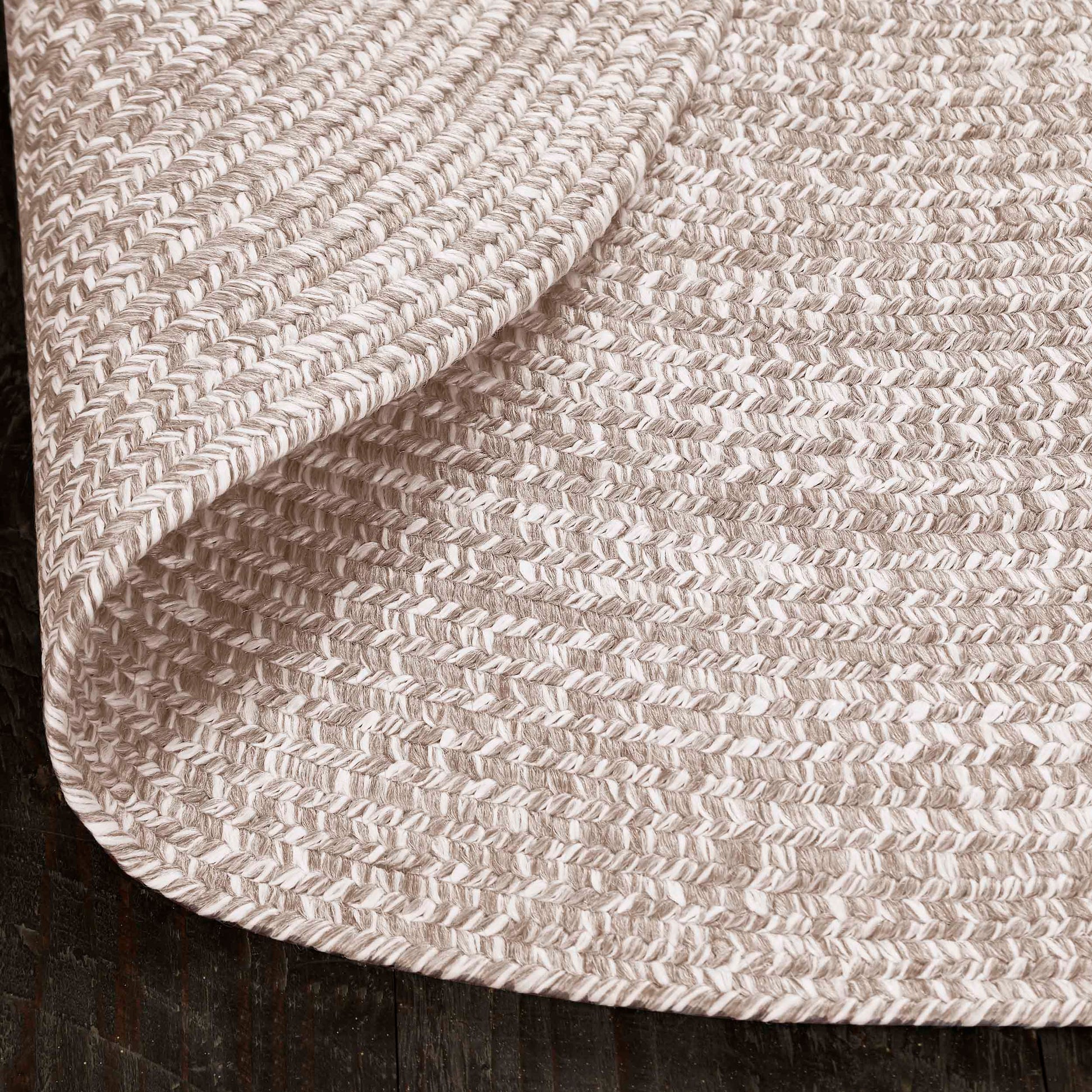 Reversible Braided Eco-Friendly Area Rug Indoor Outdoor Rugs - Latte/White