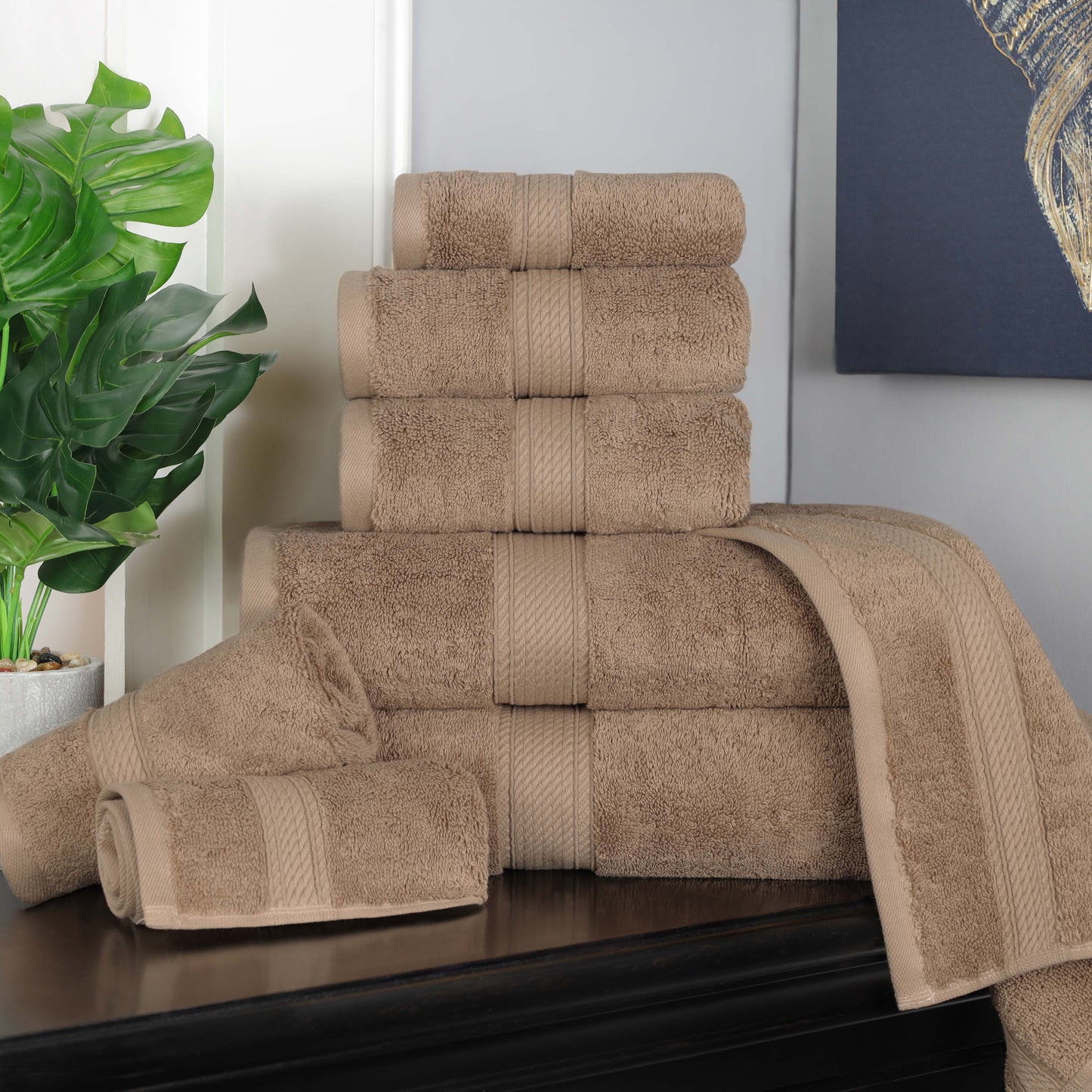 Madison Egyptian Cotton Pile Plush Heavyweight 8 Piece Towel Set