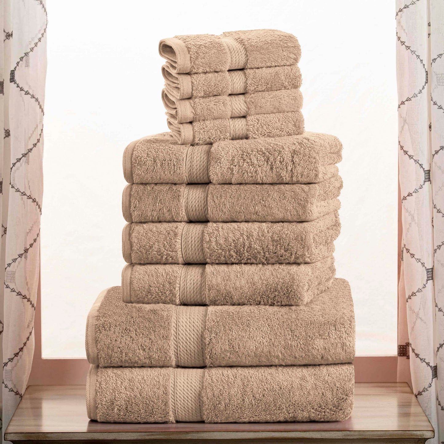 Madison Egyptian Cotton Pile Plush Heavyweight 10 Piece Towel Set