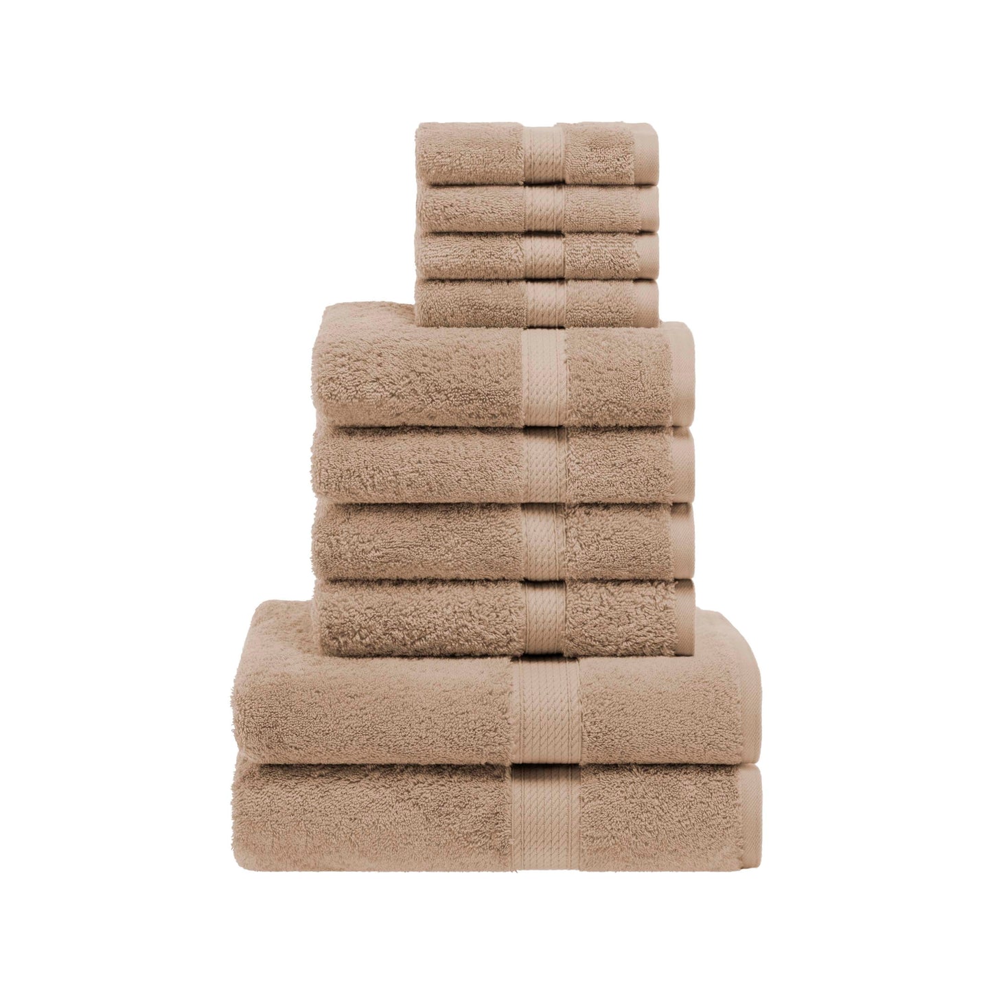 Madison Egyptian Cotton Pile Plush Heavyweight 10 Piece Towel Set
