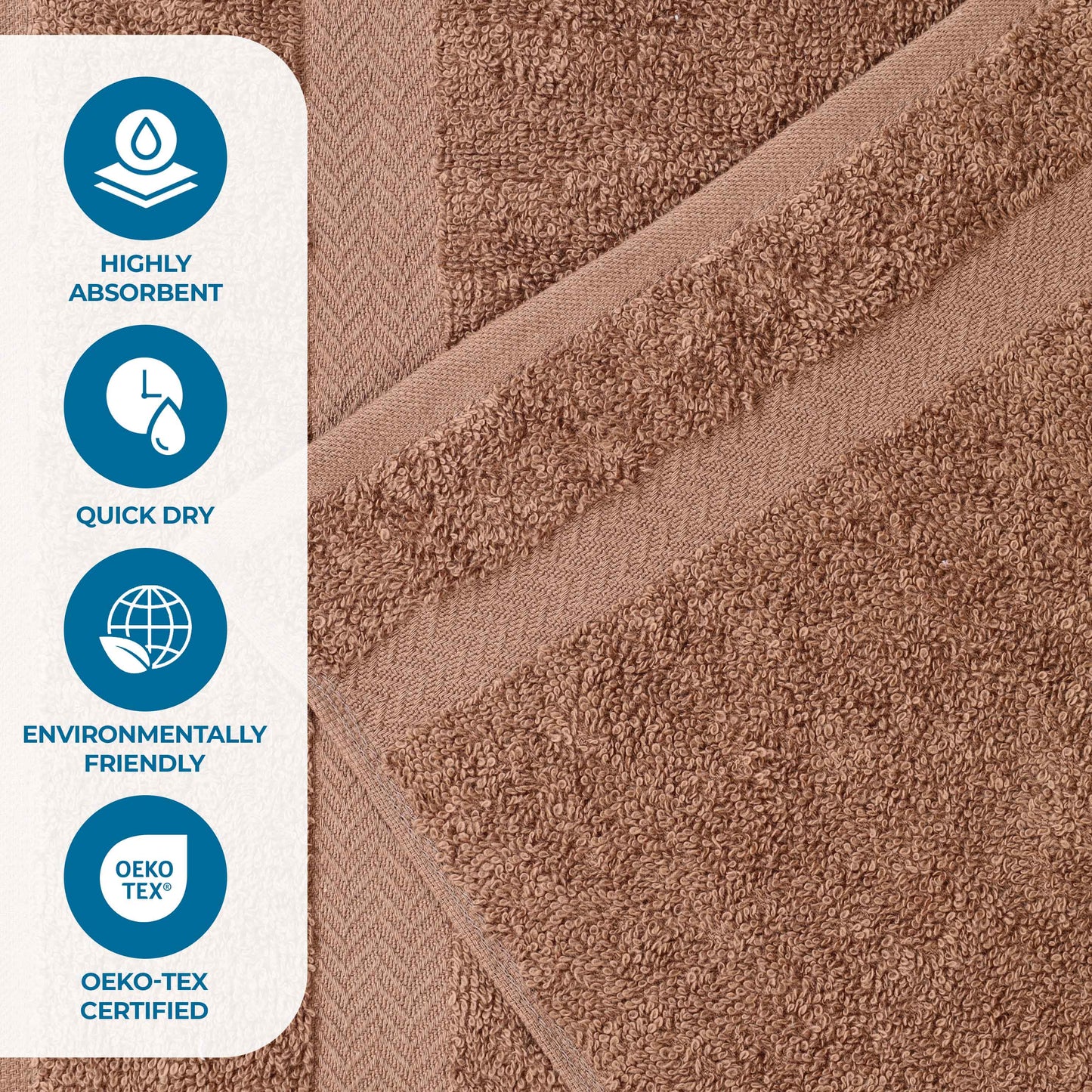 Highly Absorbent Eco-Friendly Soft Cotton 18 Piece Towel Set