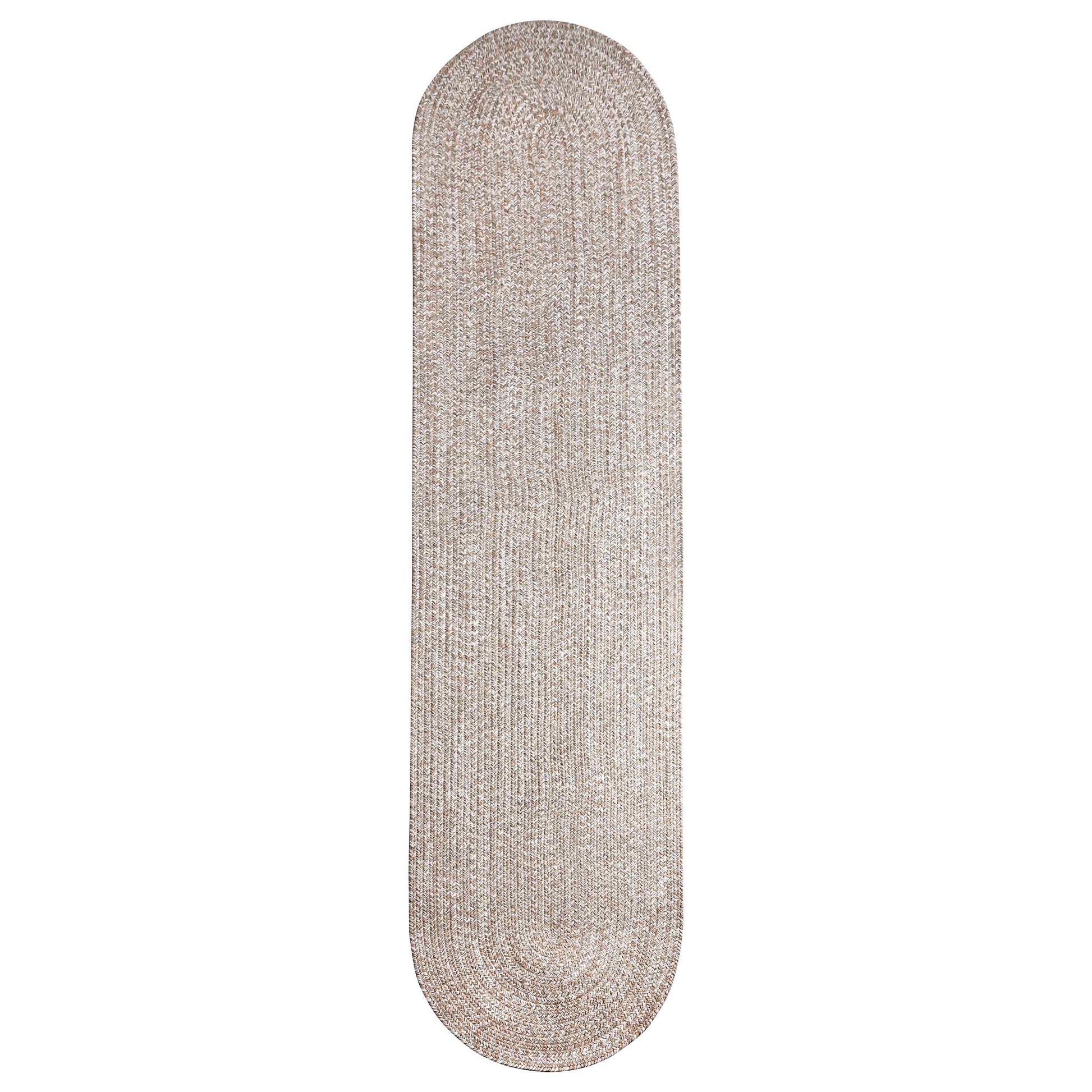 Reversible Braided Eco-Friendly Area Rug Indoor Outdoor Rugs - Latte/White