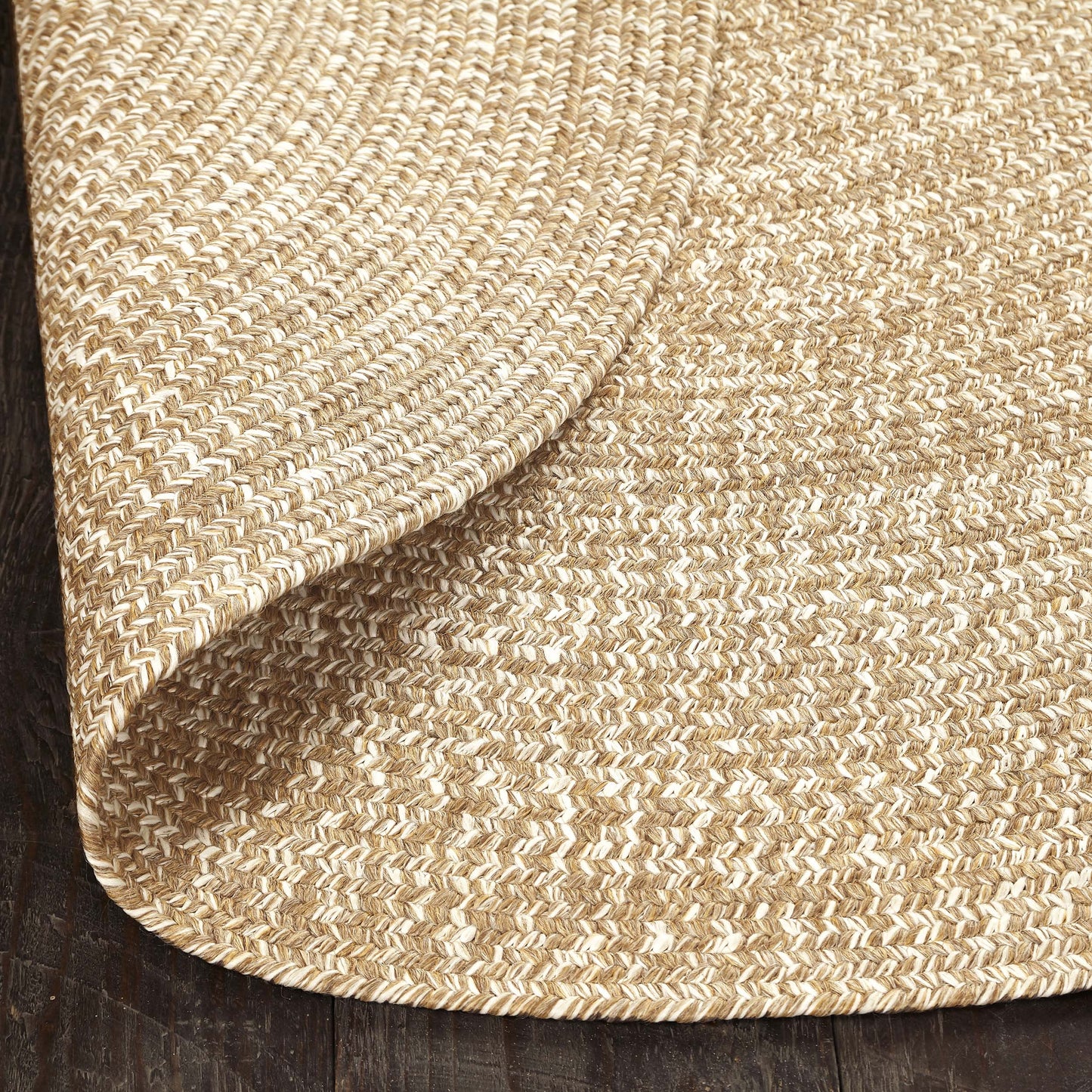 Reversible Braided Eco-Friendly Area Rug Indoor Outdoor Rugs - LatteWhite